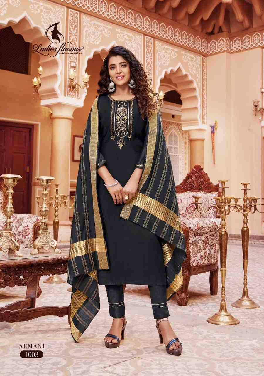 Armani By Ladies Flavour 1001 To 1006 Series Festive Suits Beautiful Fancy Colorful Stylish Party Wear & Occasional Wear Pure Viscose Dresses At Wholesale Price