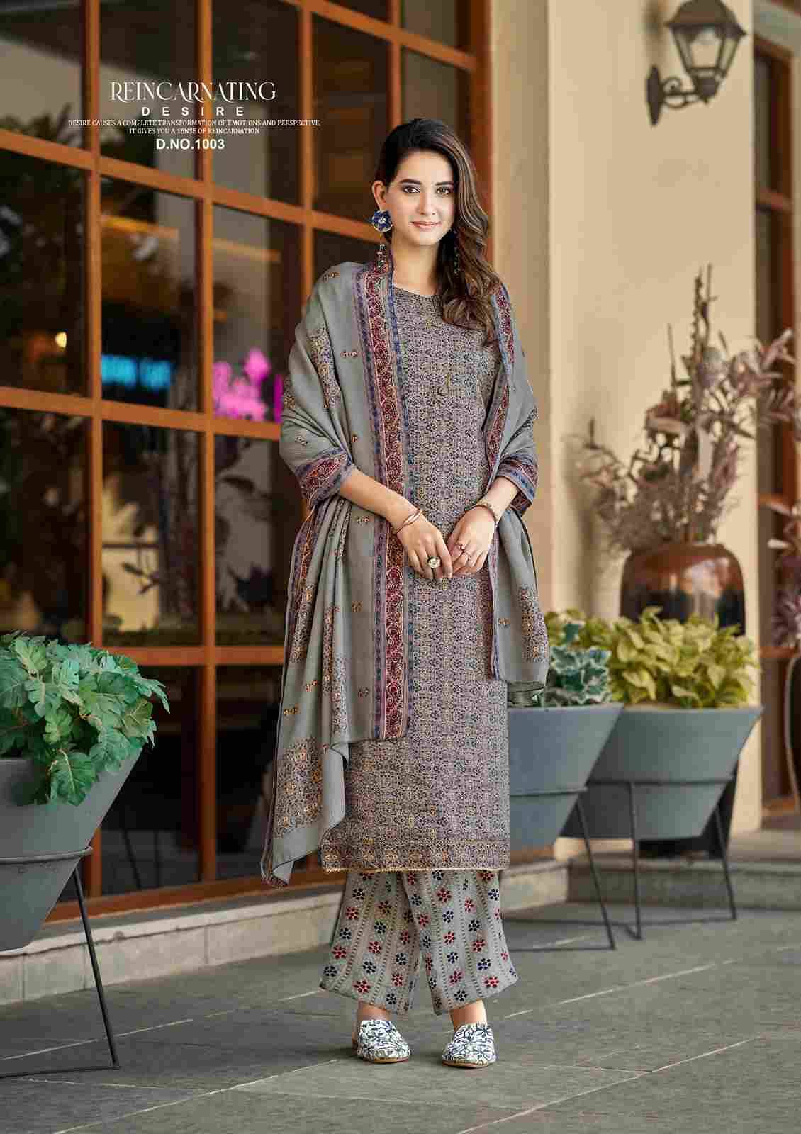 Jasmine By Roli Moli 1001 To 1008 Series Beautiful Festive Suits Colorful Stylish Fancy Casual Wear & Ethnic Wear Pure Pashmina Print Dresses At Wholesale Price