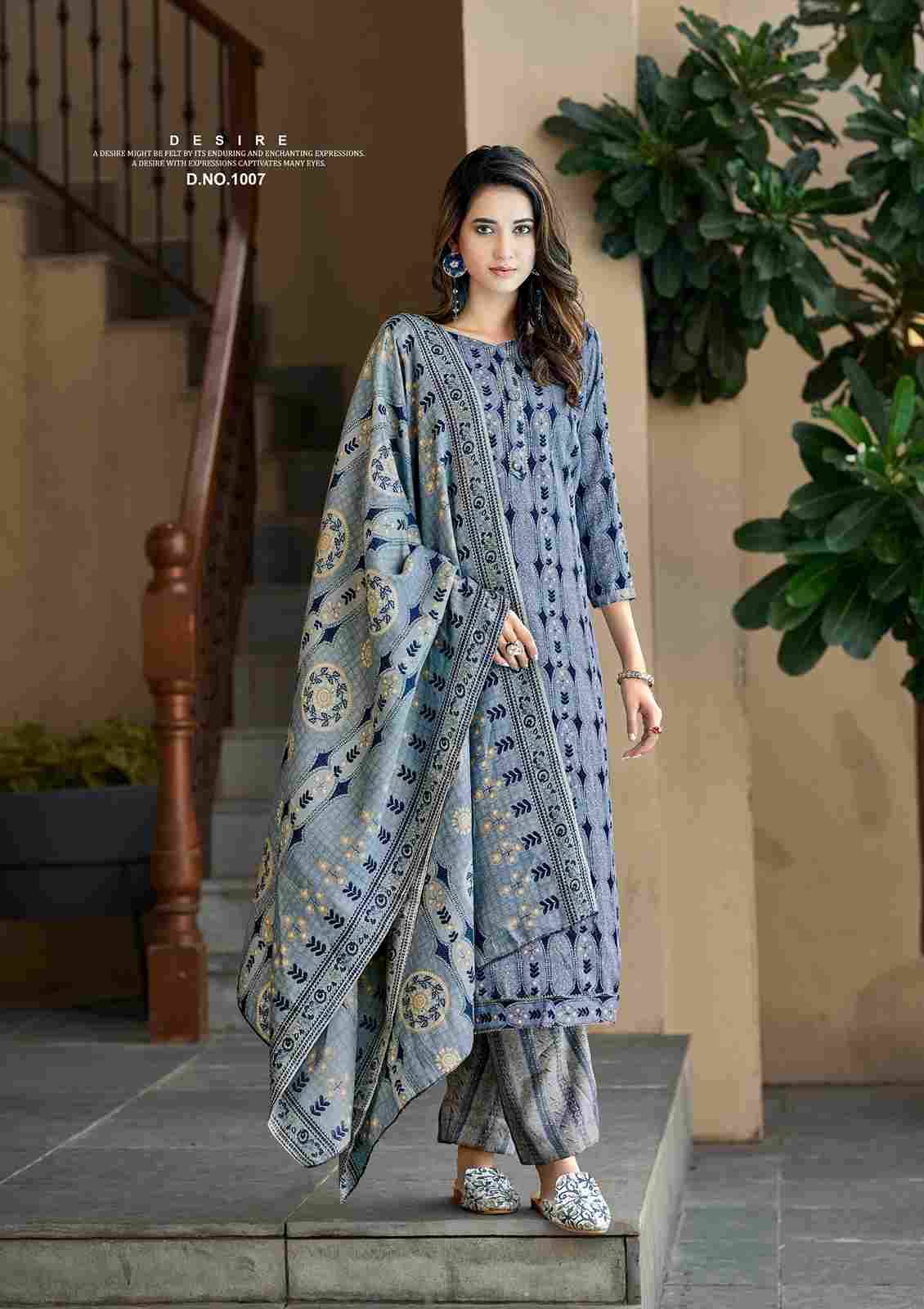 Jasmine By Roli Moli 1001 To 1008 Series Beautiful Festive Suits Colorful Stylish Fancy Casual Wear & Ethnic Wear Pure Pashmina Print Dresses At Wholesale Price