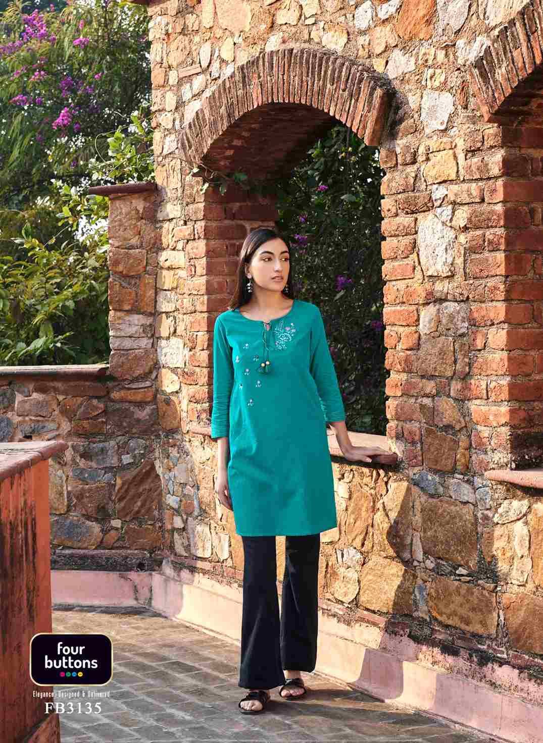 Tulip Vol-3 By Four Buttons 3131 To 3137 Series Designer Stylish Fancy Colorful Beautiful Party Wear & Ethnic Wear Collection Heavy Cotton Embroidered Kurtis At Wholesale Price