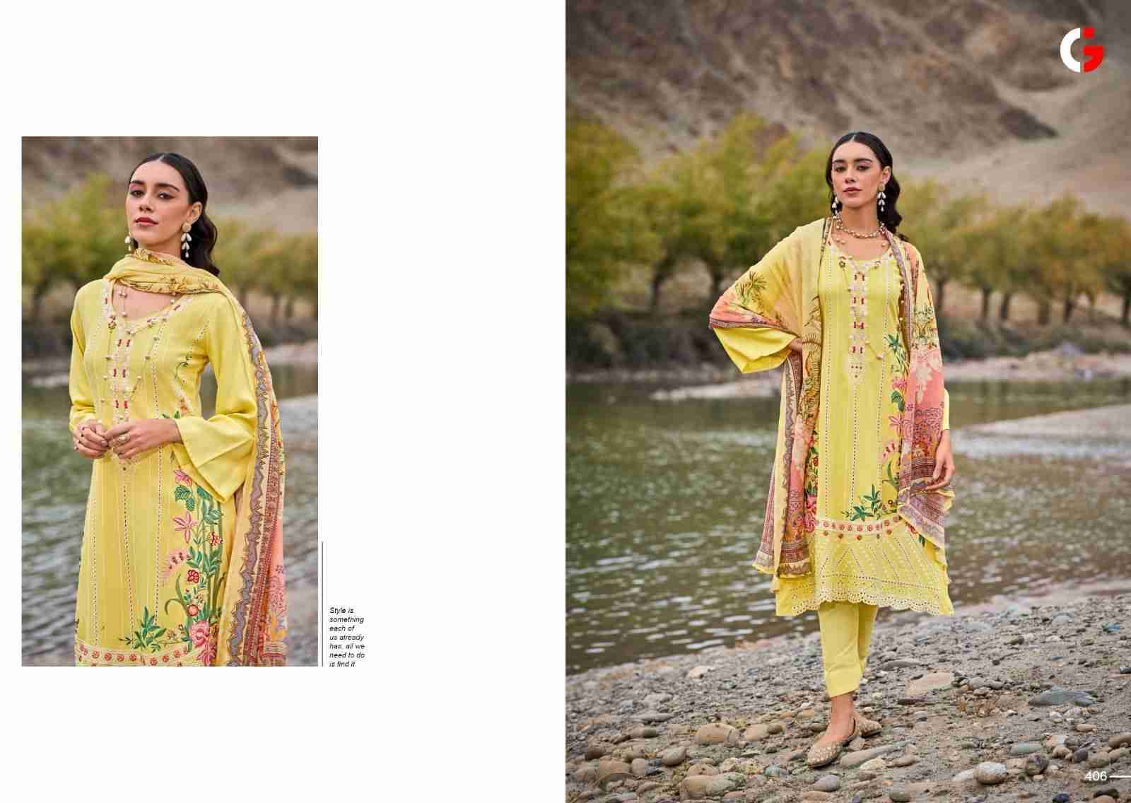 Mehtaab By Gull Jee 401 To 406 Series Beautiful Pakistani Suits Colorful Stylish Fancy Casual Wear & Ethnic Wear Viscose Pashmina Embroidered Dresses At Wholesale Price