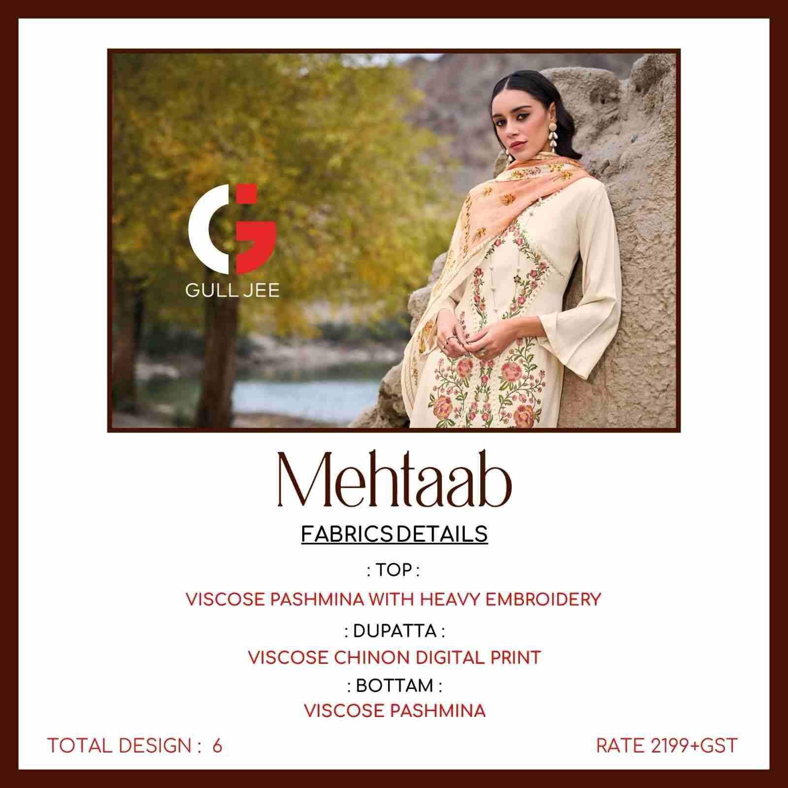 Mehtaab By Gull Jee 401 To 406 Series Beautiful Pakistani Suits Colorful Stylish Fancy Casual Wear & Ethnic Wear Viscose Pashmina Embroidered Dresses At Wholesale Price