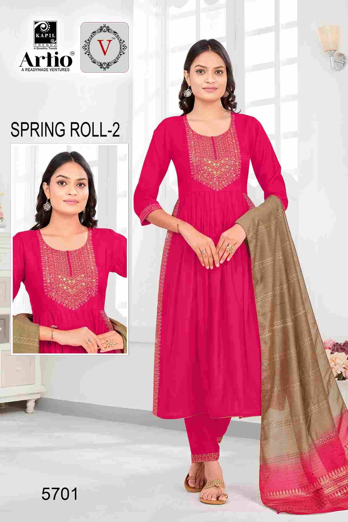 Spring Roll Vol-2 By Artio 57001 To 57008 Series Beautiful Festive Suits Colorful Stylish Fancy Casual Wear & Ethnic Wear Pure Viscose Silk With Work Dresses At Wholesale Price