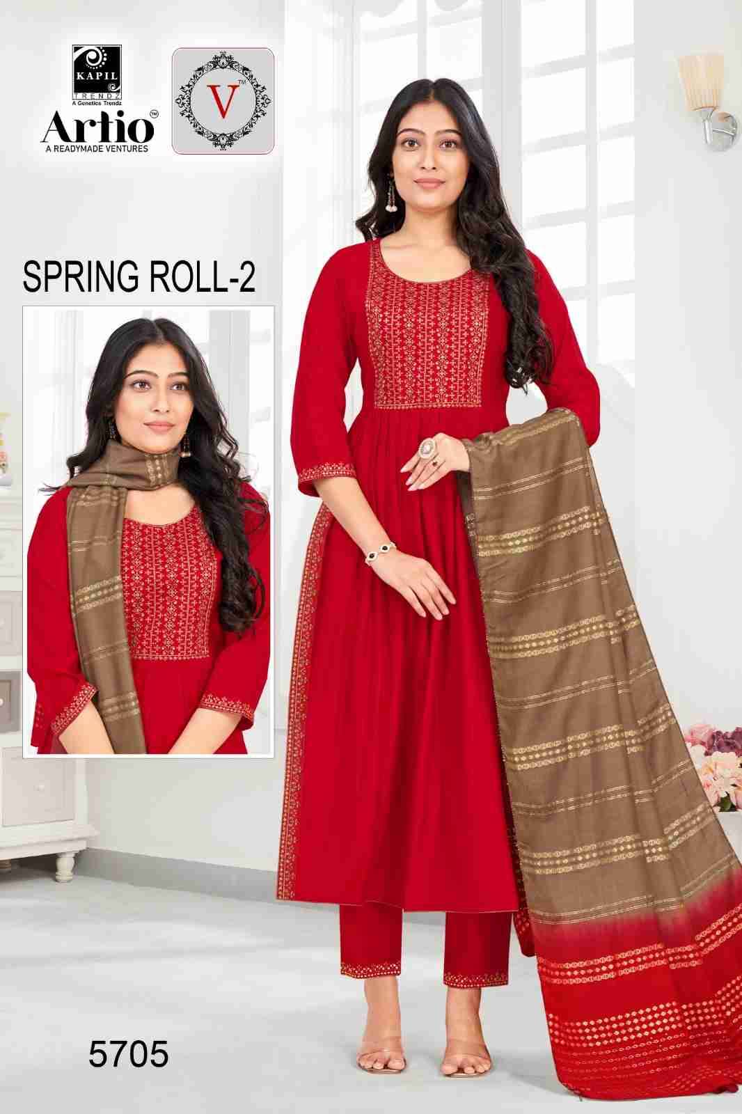 Spring Roll Vol-2 By Artio 57001 To 57008 Series Beautiful Festive Suits Colorful Stylish Fancy Casual Wear & Ethnic Wear Pure Viscose Silk With Work Dresses At Wholesale Price
