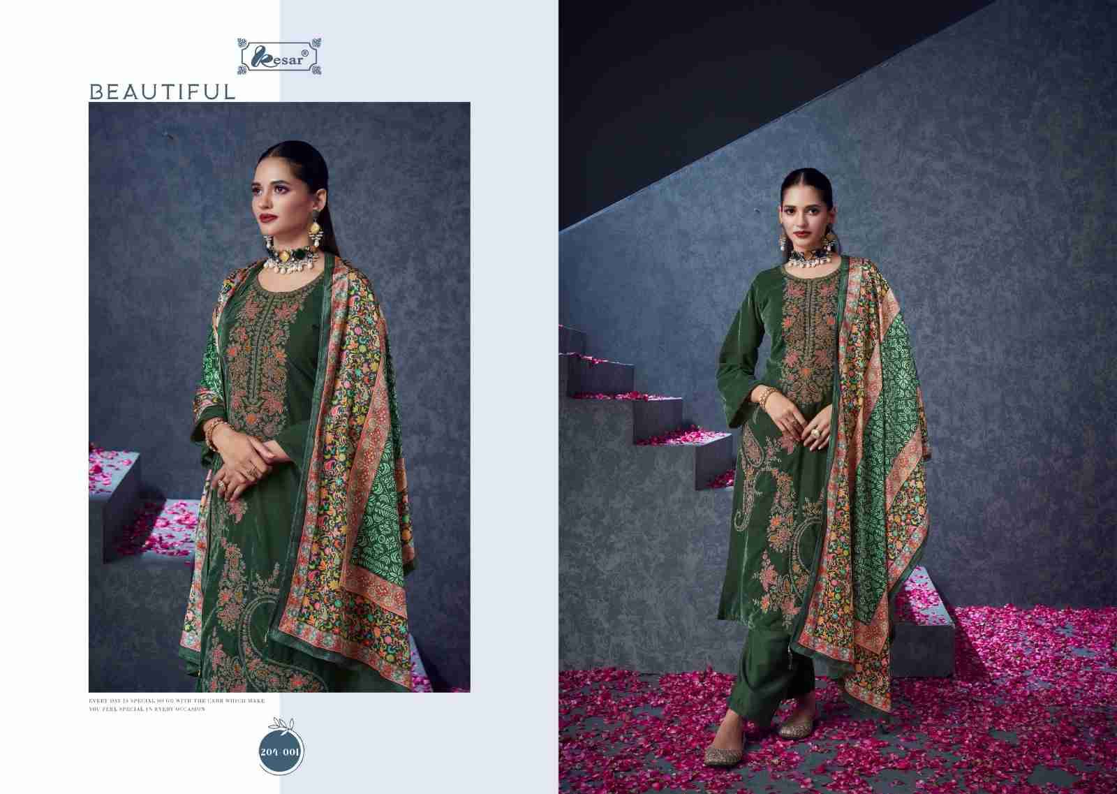 Gul A Guldasta By Kesar 204-001 To 204-006 Series Beautiful Pakistani Suits Stylish Fancy Colorful Party Wear & Occasional Wear Pure Viscose Velvet With Embroidery Dresses At Wholesale Price