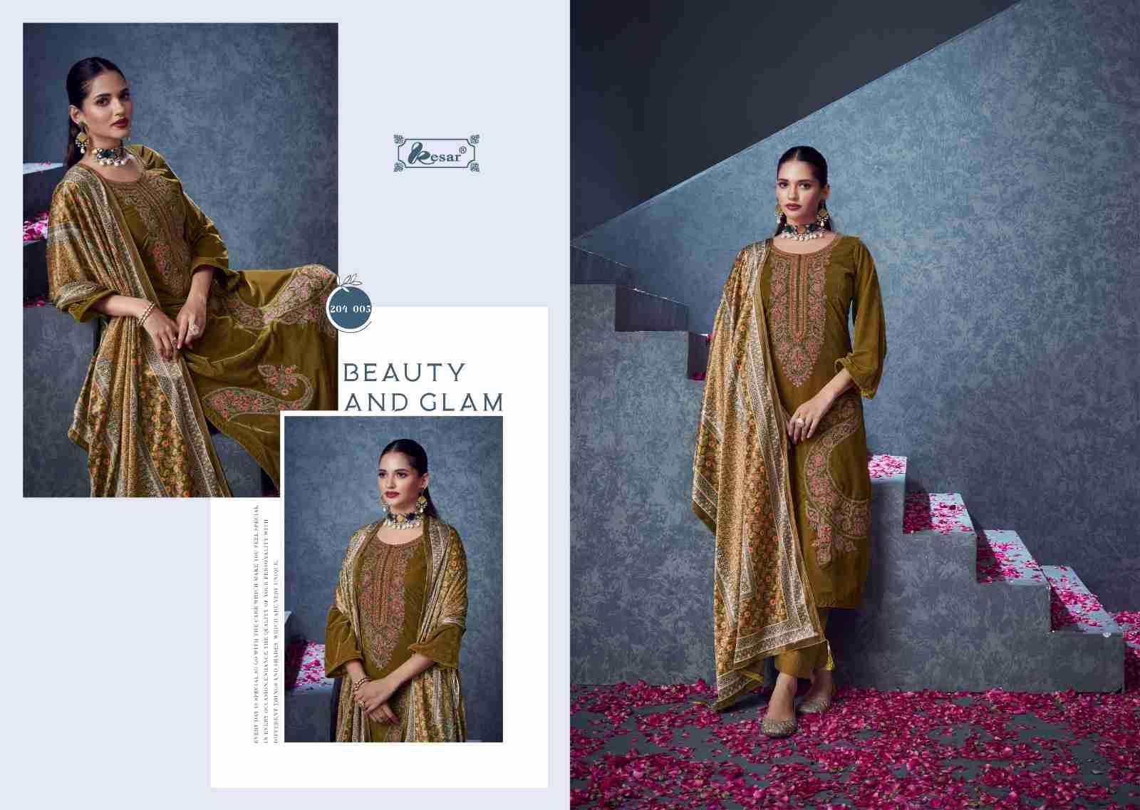 Gul A Guldasta By Kesar 204-001 To 204-006 Series Beautiful Pakistani Suits Stylish Fancy Colorful Party Wear & Occasional Wear Pure Viscose Velvet With Embroidery Dresses At Wholesale Price
