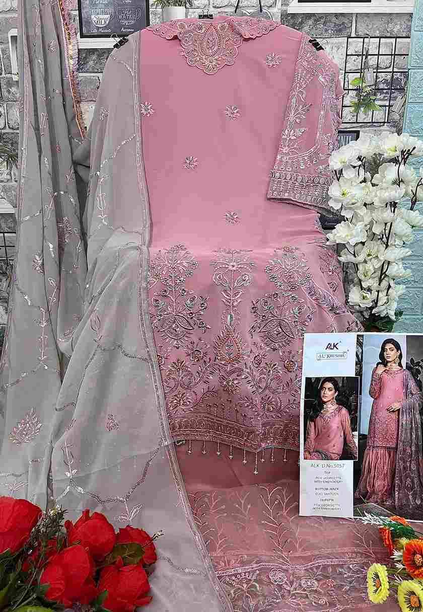 Al Khushbu Hit Design 5057 By Al Khushbu Beautiful Pakistani Suits Colorful Stylish Fancy Casual Wear & Ethnic Wear Pure Faux Georgette Embroidered Dresses At Wholesale Price
