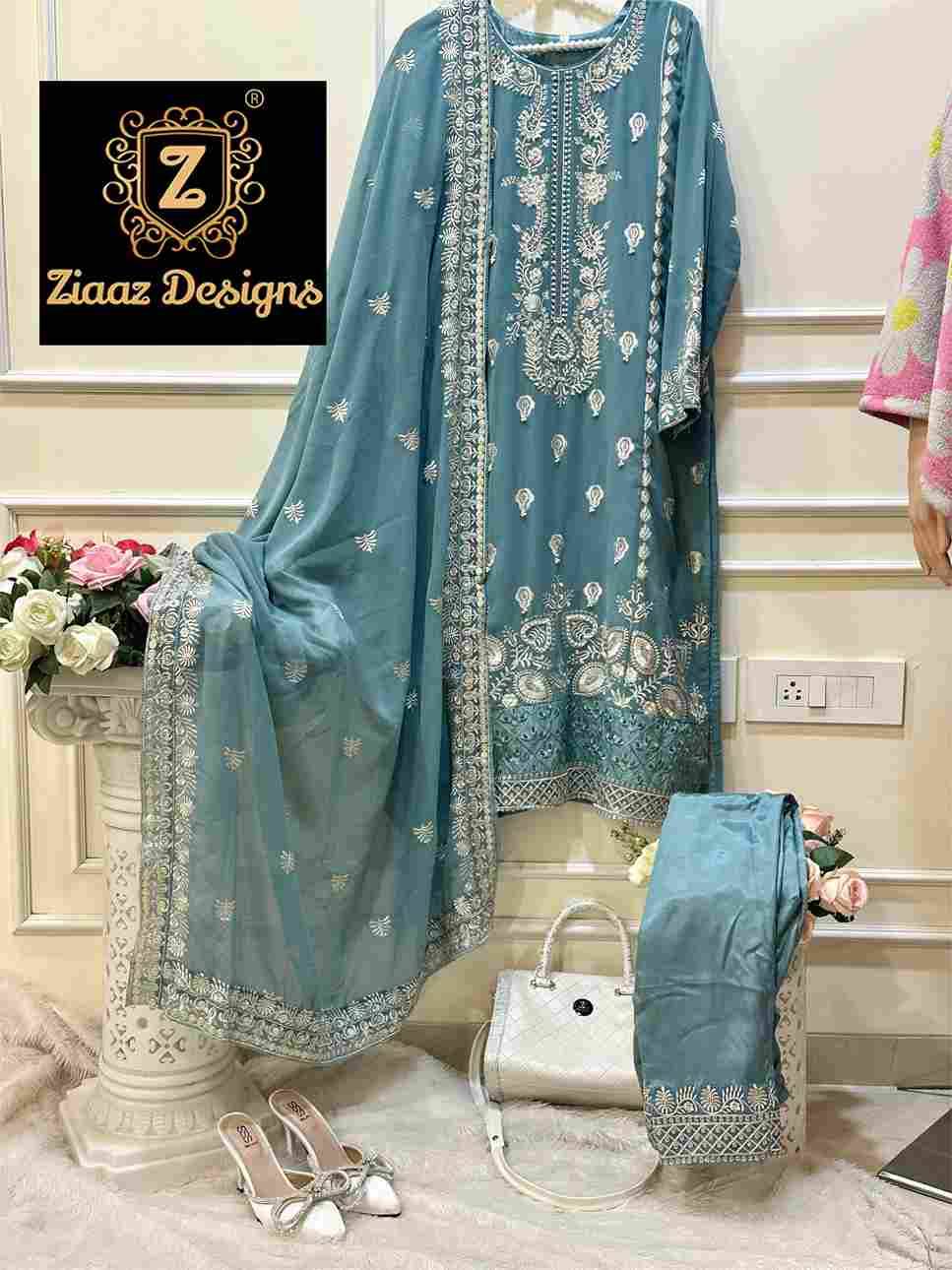 Ziaaz Designs Hit Design 355 By Ziaaz Designs Beautiful Pakistani Suits Colorful Stylish Fancy Casual Wear & Ethnic Wear Pure Faux Georgette Embroidered Dresses At Wholesale Price