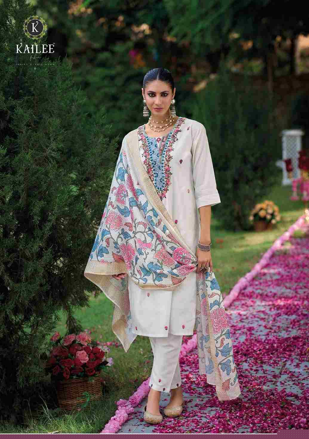 Kantha Vol-3 By Kailee 41311 To 41315 Series Beautiful Festive Suits Colorful Stylish Fancy Casual Wear & Ethnic Wear Pure Viscose Silk Embroidery Dresses At Wholesale Price