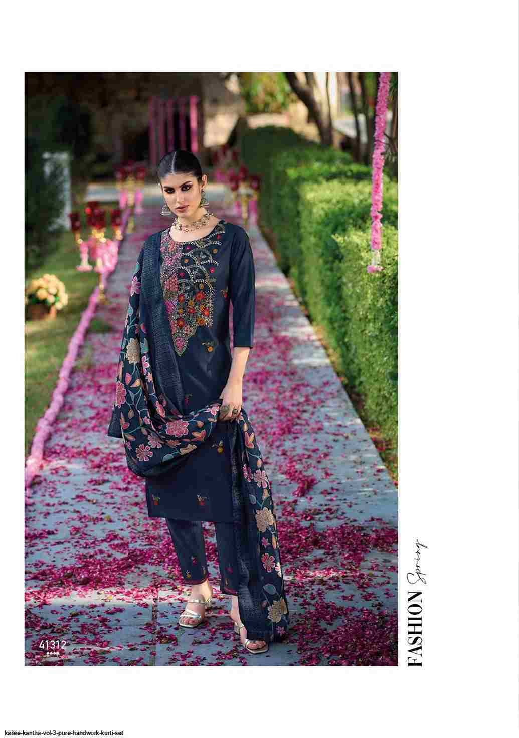 Kantha Vol-3 By Kailee 41311 To 41315 Series Beautiful Festive Suits Colorful Stylish Fancy Casual Wear & Ethnic Wear Pure Viscose Silk Embroidery Dresses At Wholesale Price