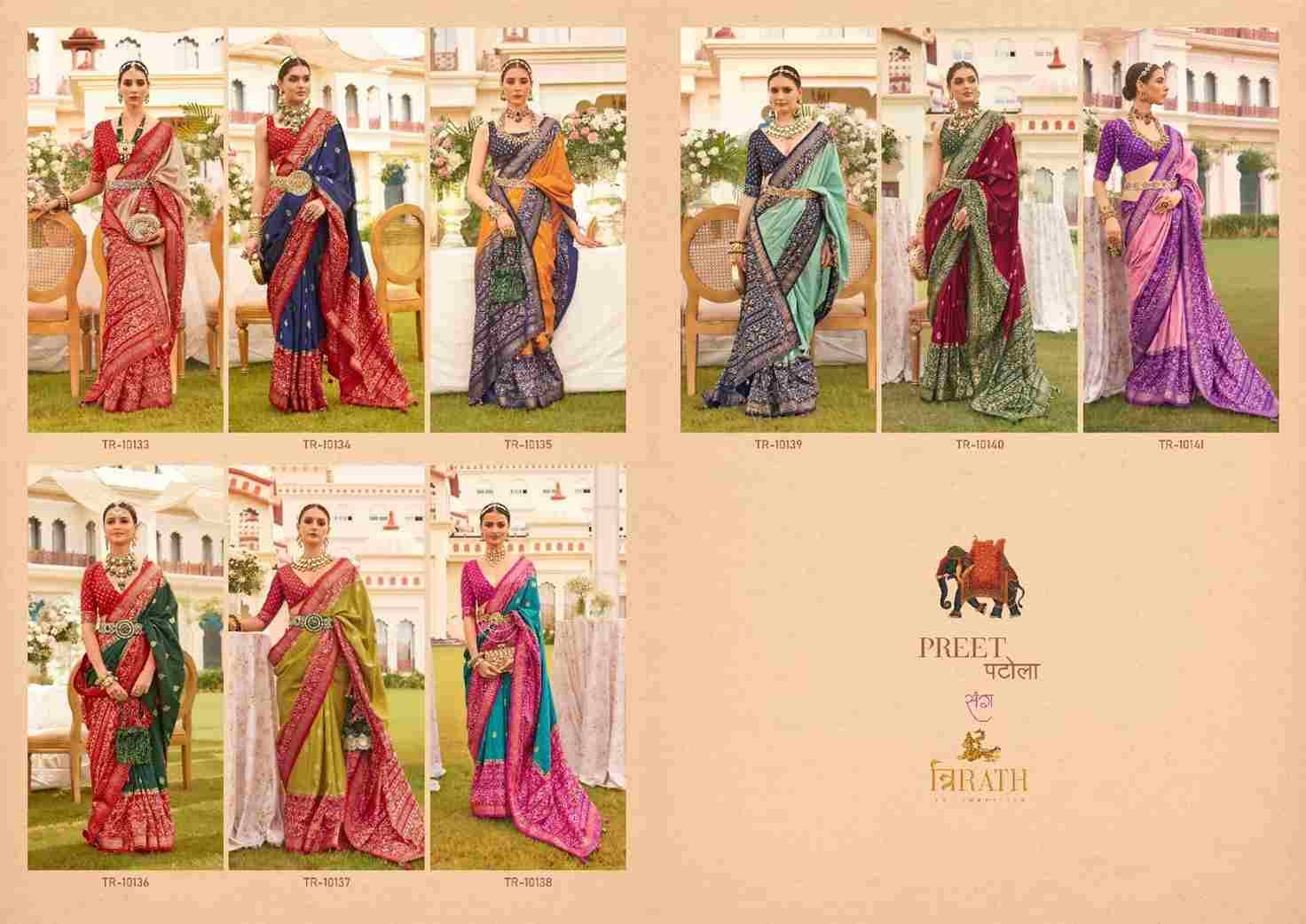 Preet Patola By Trirath 10133 To 10141 Series Indian Traditional Wear Collection Beautiful Stylish Fancy Colorful Party Wear & Occasional Wear Silk Sarees At Wholesale Price