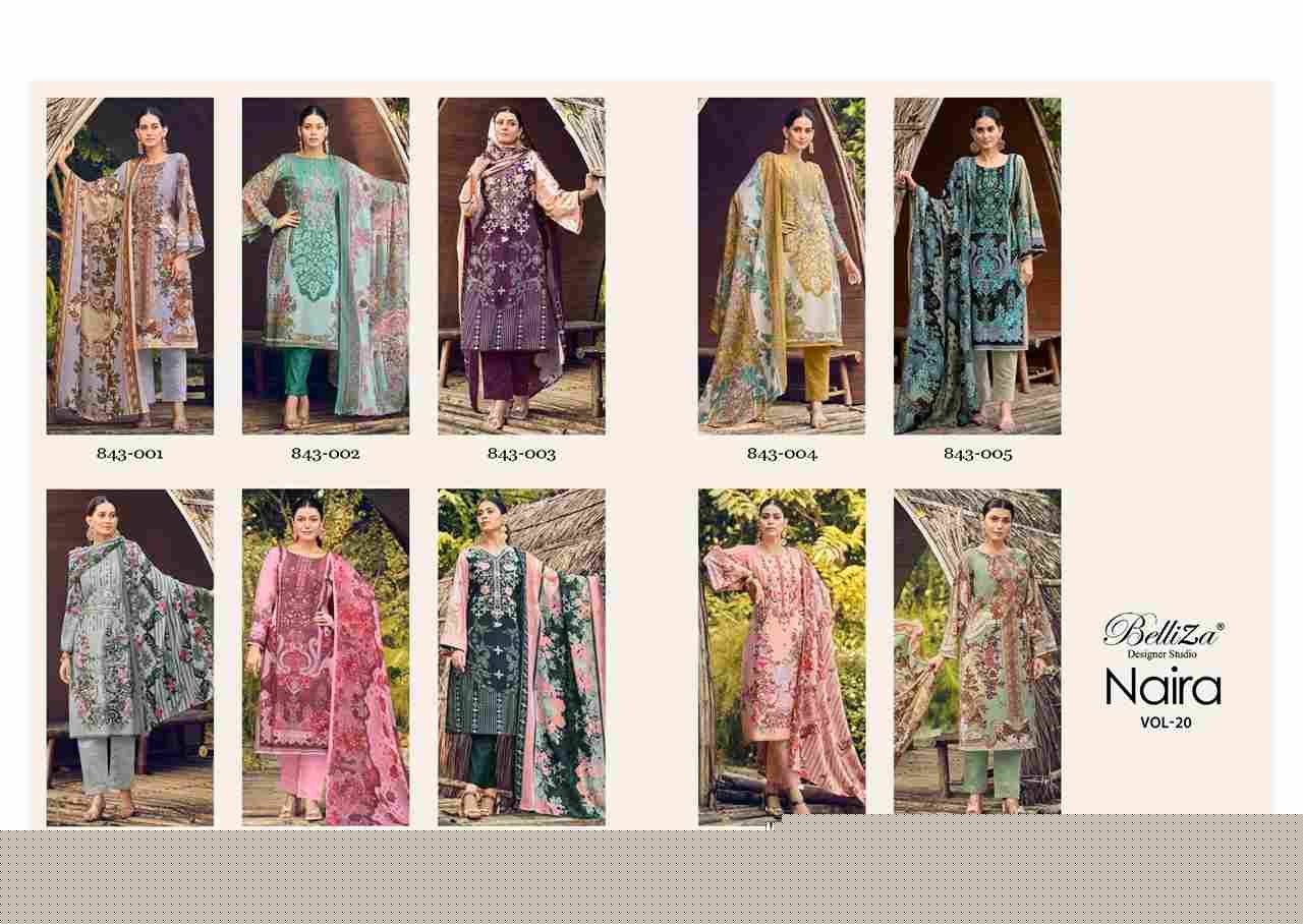 Naira Vol-20 By Belliza 843-001 To 843-010 Series Beautiful Festive Suits Colorful Stylish Fancy Casual Wear & Ethnic Wear Pure Cotton Digital Print Dresses At Wholesale Price