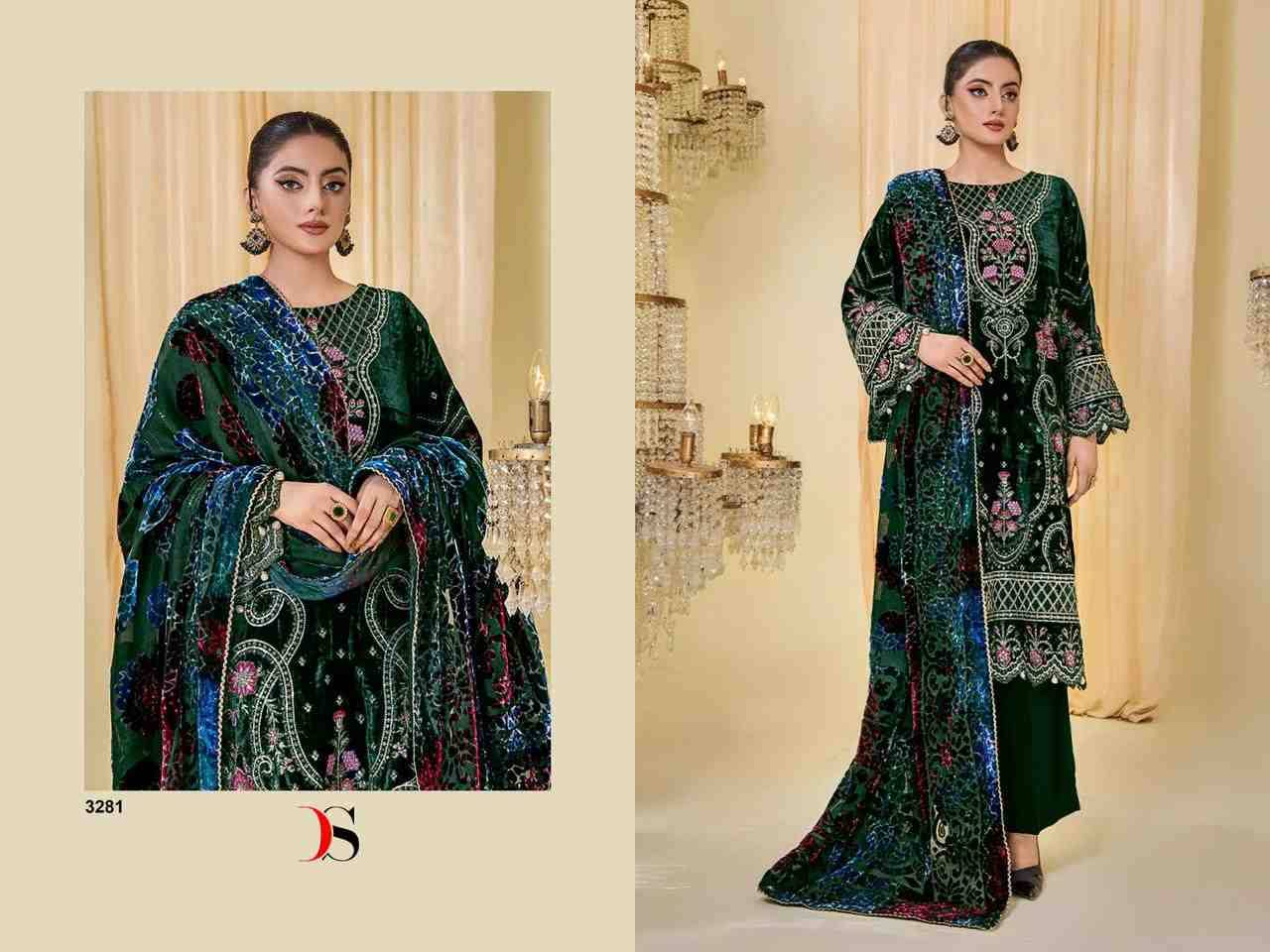 Sana Safinaz Velvet Collection By Deepsy Suits 3281 To 3286 Series Beautiful Pakistani Suits Stylish Fancy Colorful Party Wear & Occasional Wear Velvet With Embroidery Dresses At Wholesale Price