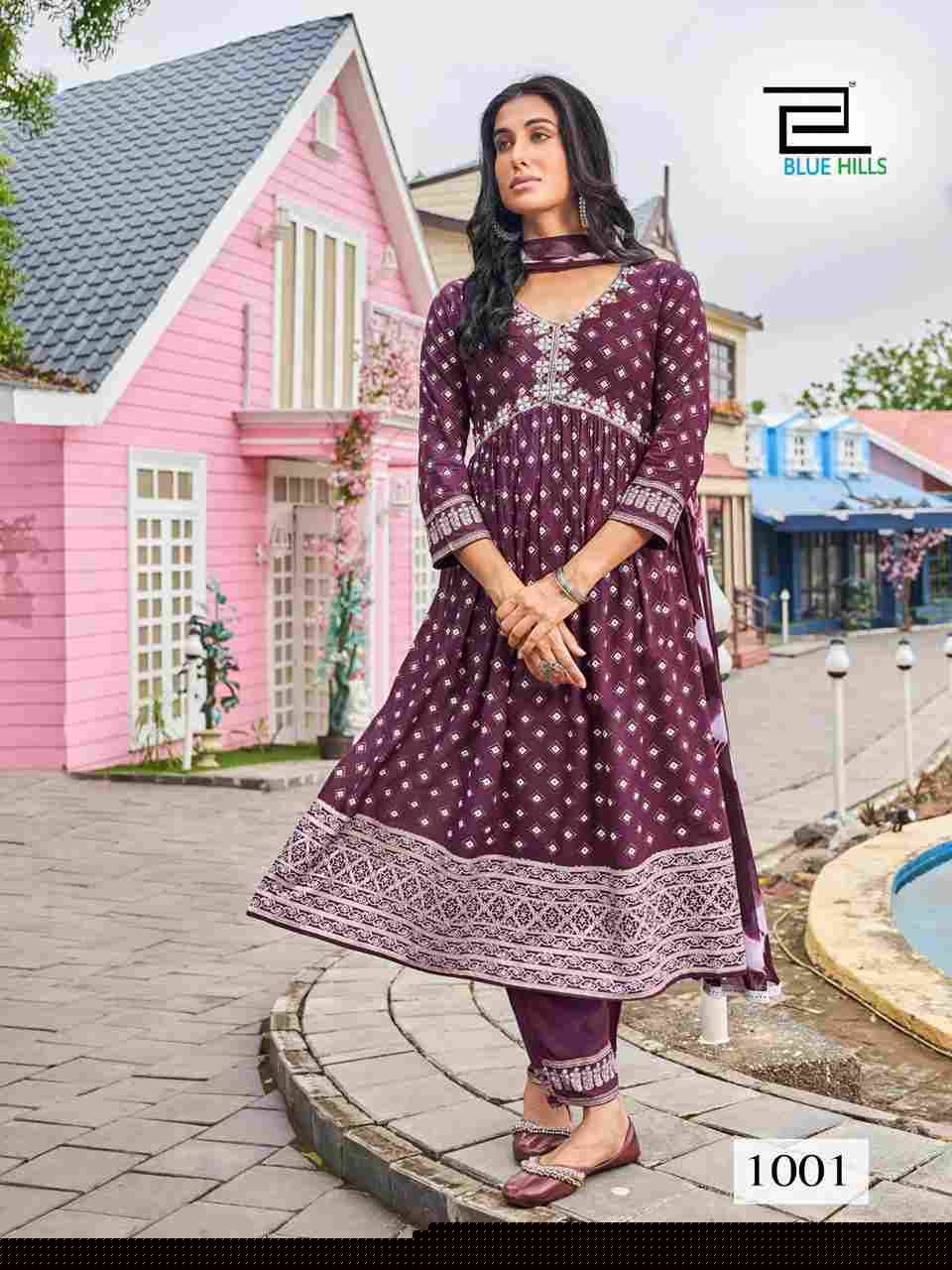 Bollywood Tika Vol-3 By Blue Hills 1001 To 1008 Series Beautiful Stylish Suits Fancy Colorful Casual Wear & Ethnic Wear & Ready To Wear Rayon Foil Print Dresses At Wholesale Price