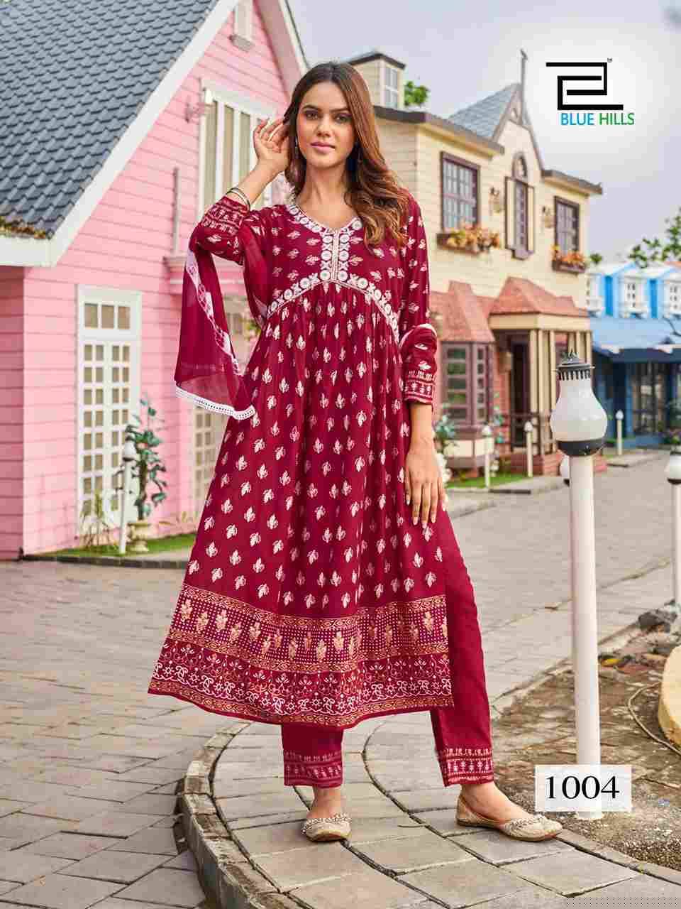 Bollywood Tika Vol-3 By Blue Hills 1001 To 1008 Series Beautiful Stylish Suits Fancy Colorful Casual Wear & Ethnic Wear & Ready To Wear Rayon Foil Print Dresses At Wholesale Price