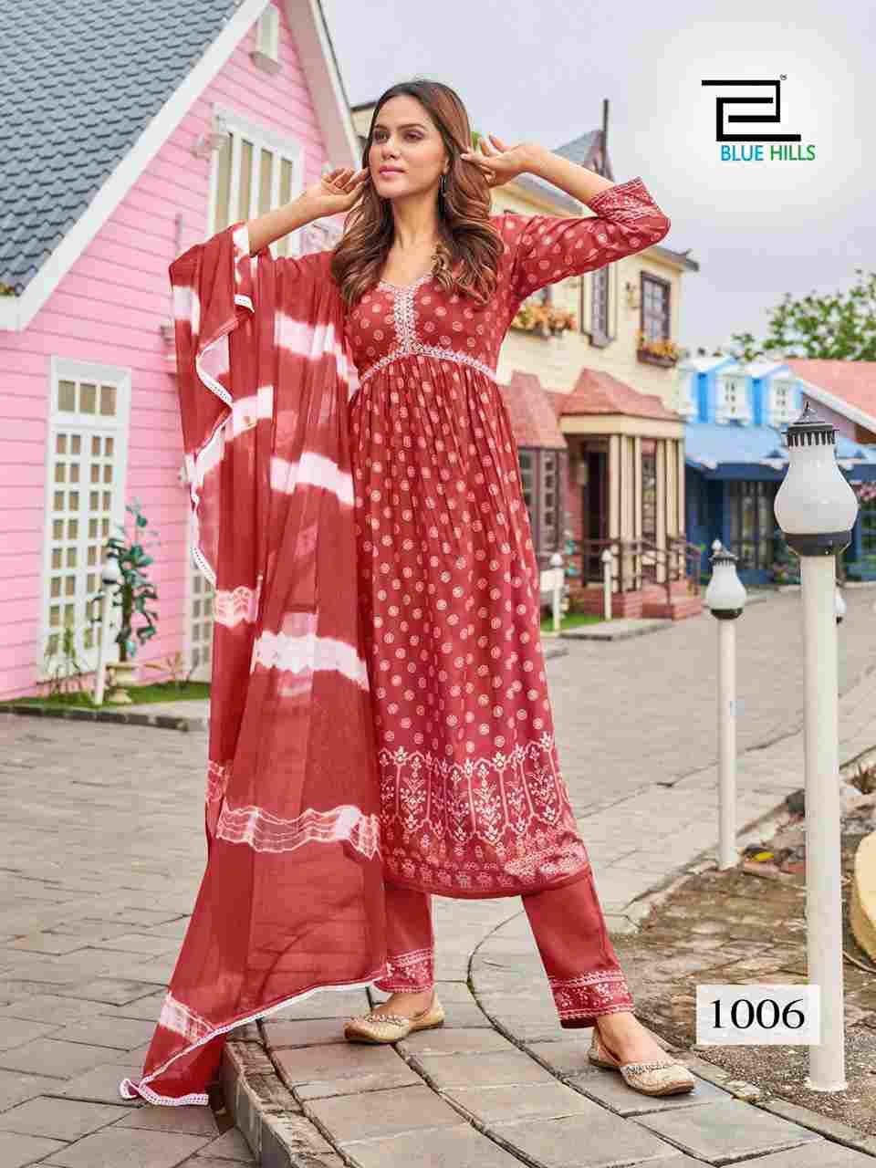 Bollywood Tika Vol-3 By Blue Hills 1001 To 1008 Series Beautiful Stylish Suits Fancy Colorful Casual Wear & Ethnic Wear & Ready To Wear Rayon Foil Print Dresses At Wholesale Price