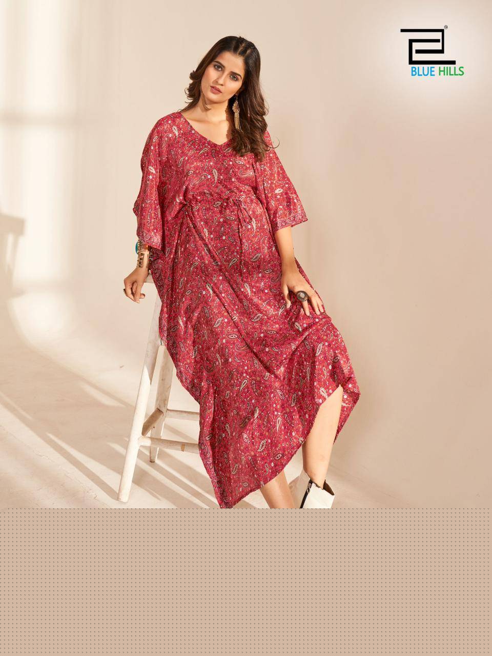 Firewalk Vol-5 By Blue Hills 5001 To 5006 Series Designer Stylish Fancy Colorful Beautiful Party Wear & Ethnic Wear Collection Heavy Crepe Print Kaftan At Wholesale Price