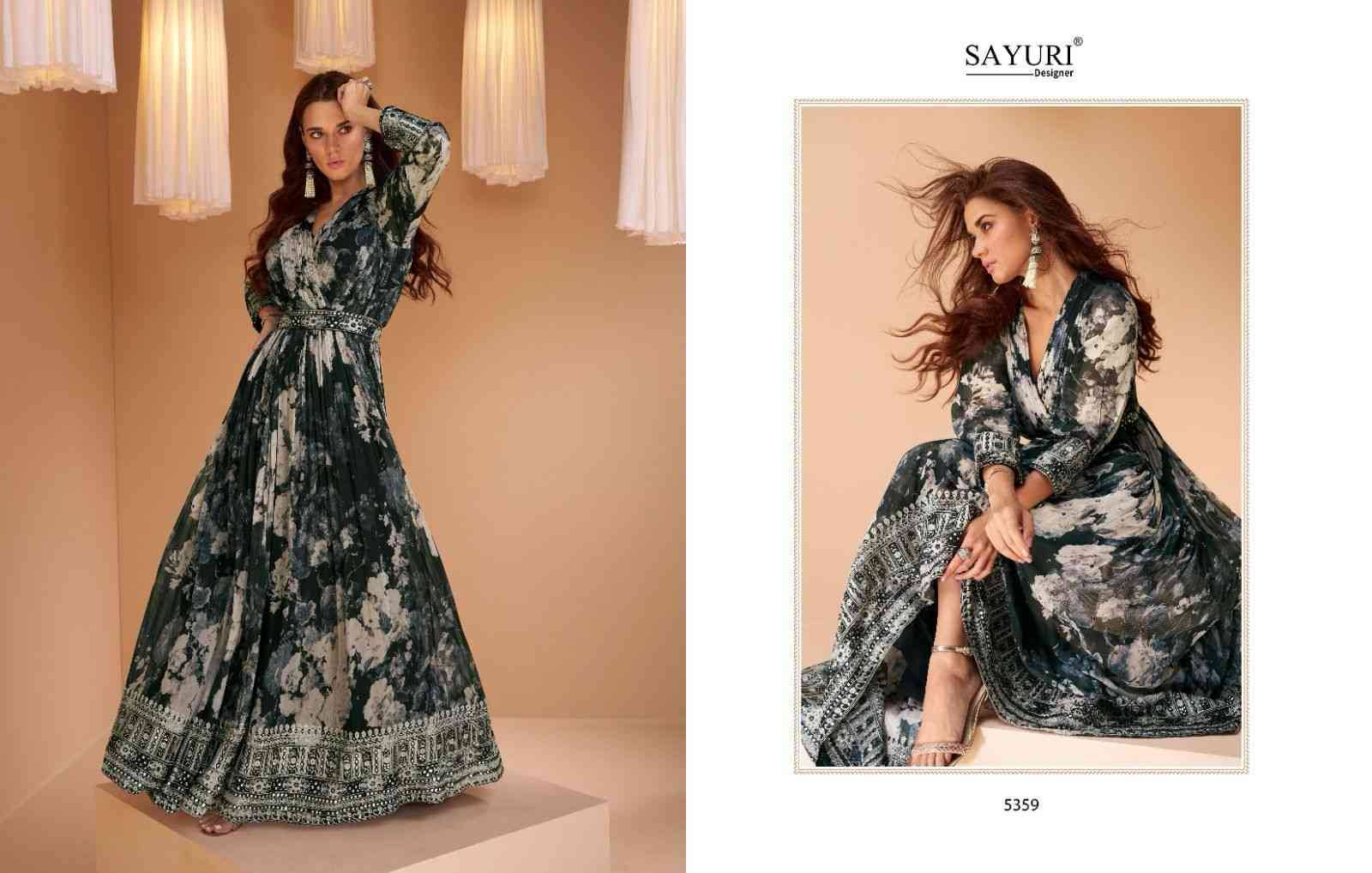 Mashooqa By Sayuri 5359 To 5362 Series Beautiful Stylish Fancy Colorful Casual Wear & Ethnic Wear Georgette Gowns With Dupatta At Wholesale Price