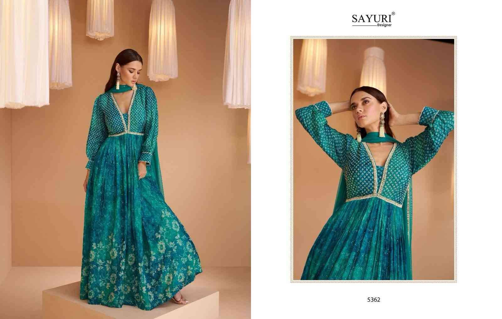 Mashooqa By Sayuri 5359 To 5362 Series Beautiful Stylish Fancy Colorful Casual Wear & Ethnic Wear Georgette Gowns With Dupatta At Wholesale Price