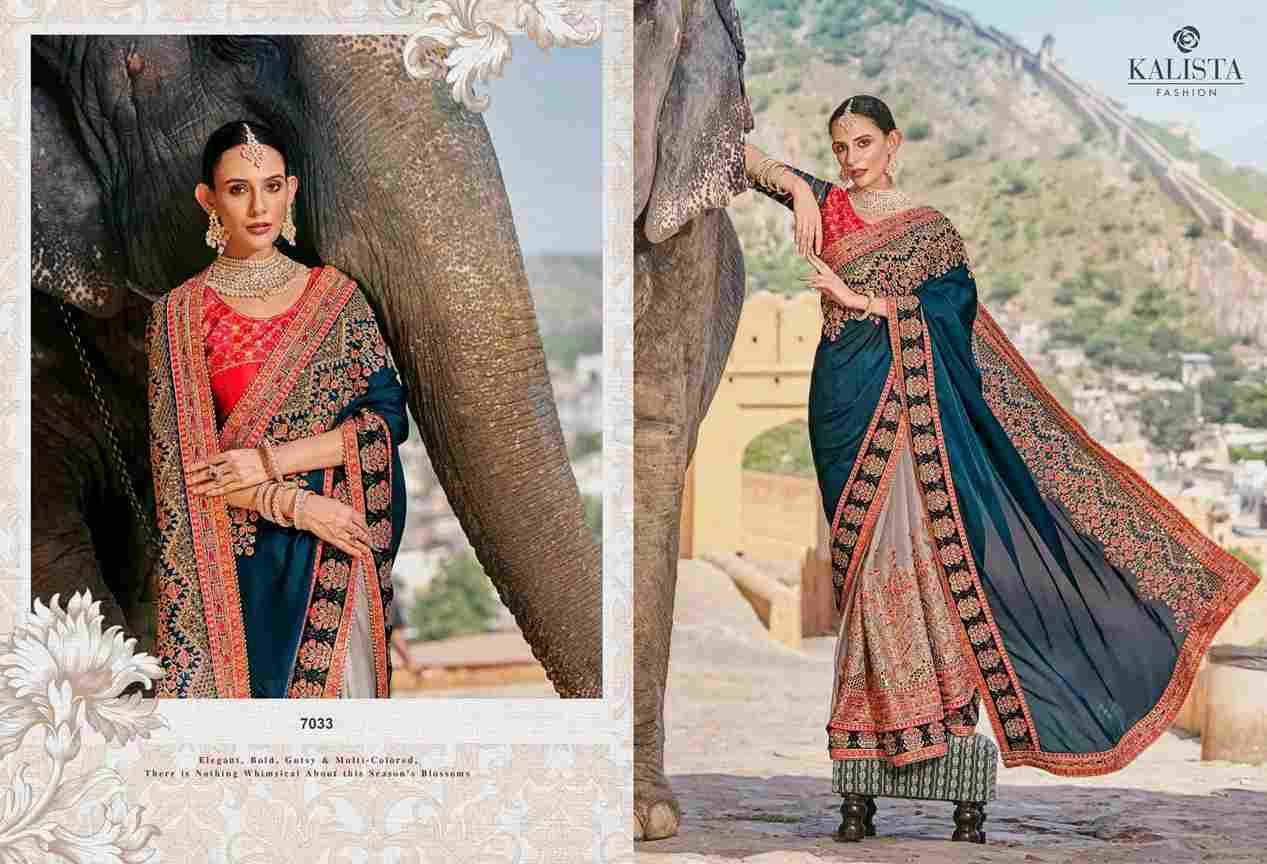 Khwaab Vol-22 By Kalista Fashion 7031 To 7036 Series Indian Traditional Wear Collection Beautiful Stylish Fancy Colorful Party Wear & Occasional Wear Fancy Sarees At Wholesale Price