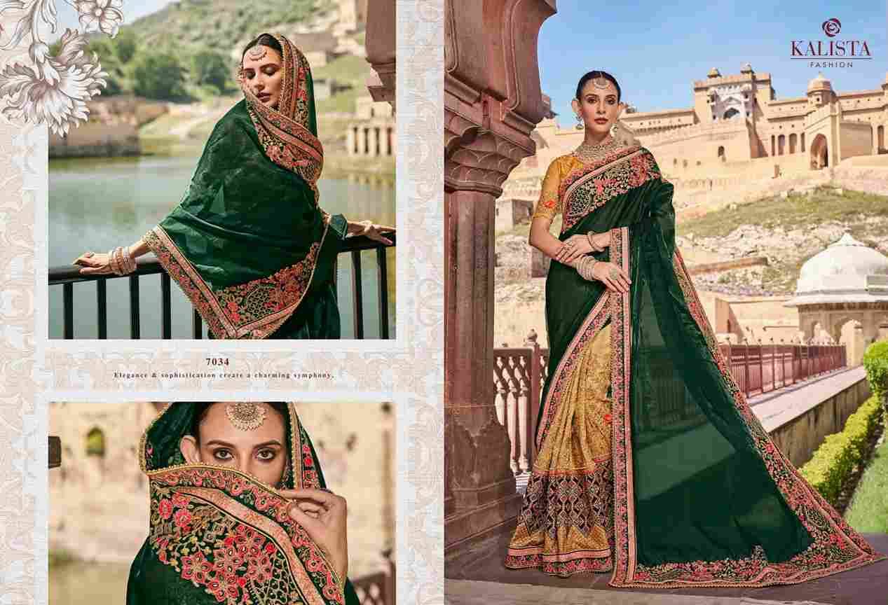 Khwaab Vol-22 By Kalista Fashion 7031 To 7036 Series Indian Traditional Wear Collection Beautiful Stylish Fancy Colorful Party Wear & Occasional Wear Fancy Sarees At Wholesale Price
