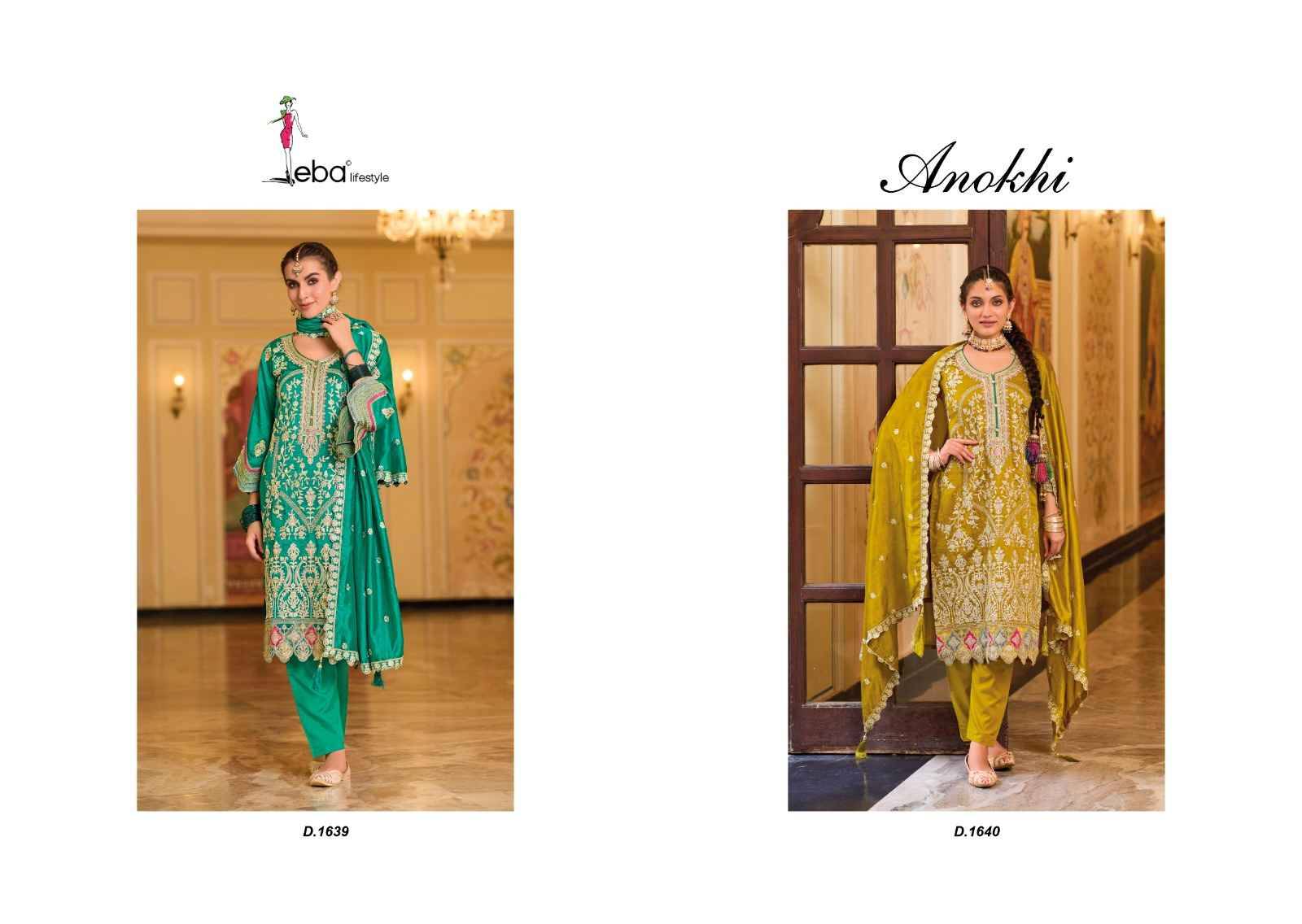 Anokhi By Eba Lifestyle 1639 To 1640 Series Beautiful Suits Colorful Stylish Fancy Casual Wear & Ethnic Wear Premium Silk Dresses At Wholesale Price