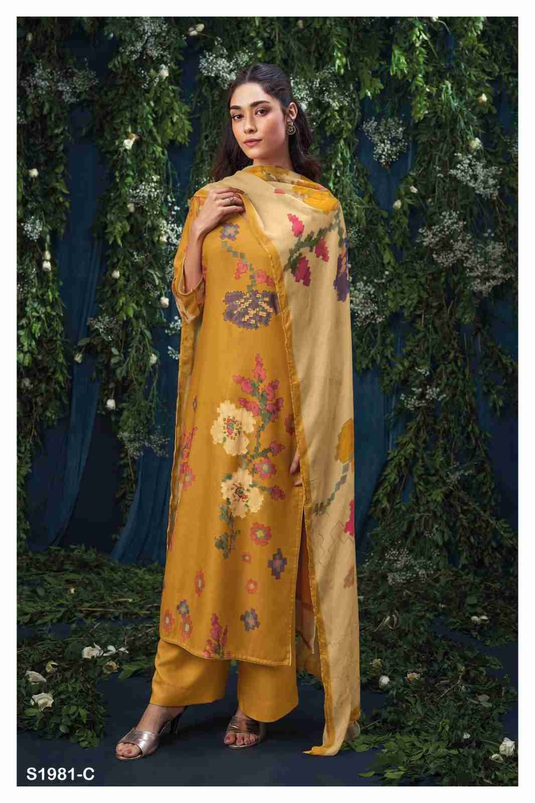Sydney-1981 By Ganga Fashion 1981-A To 1981-D Series Beautiful Festive Suits Stylish Fancy Colorful Party Wear & Occasional Wear Premium Pashmina Digital Print Dresses At Wholesale Price