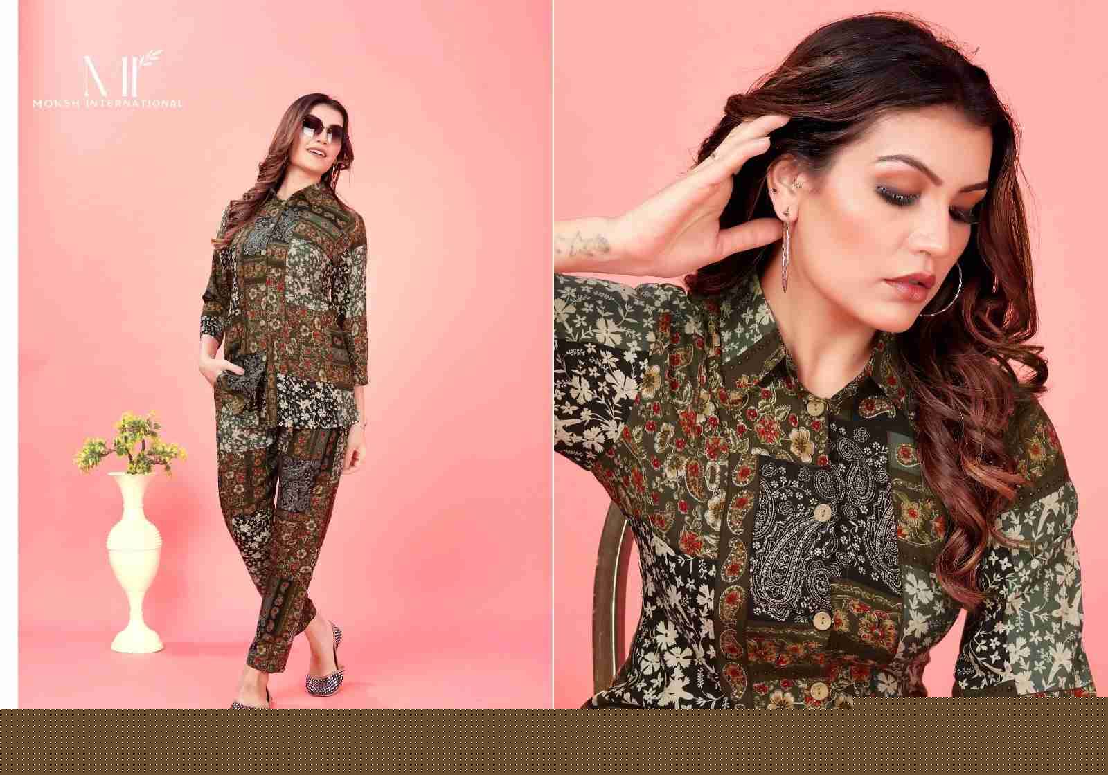 Code Set Rose By Moksh International 797 To 800 Series Designer Stylish Fancy Colorful Beautiful Party Wear & Ethnic Wear Collection Rayon Print Co-Ord At Wholesale Price