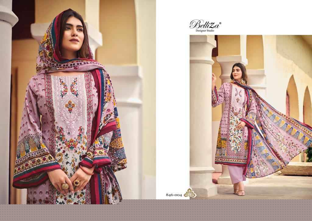 Naira Vol-21 By Belliza 846-001 To 846-008 Series Beautiful Festive Suits Colorful Stylish Fancy Casual Wear & Ethnic Wear Pure Cotton Digital Print Dresses At Wholesale Price