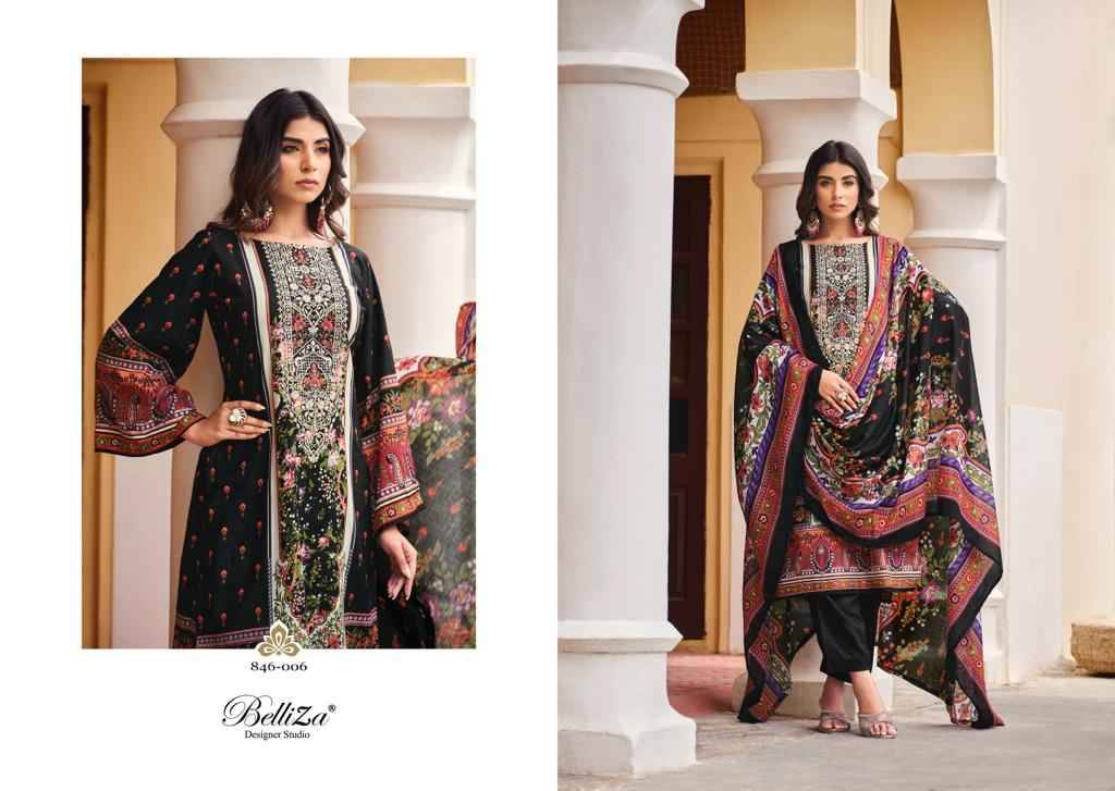 Naira Vol-21 By Belliza 846-001 To 846-008 Series Beautiful Festive Suits Colorful Stylish Fancy Casual Wear & Ethnic Wear Pure Cotton Digital Print Dresses At Wholesale Price