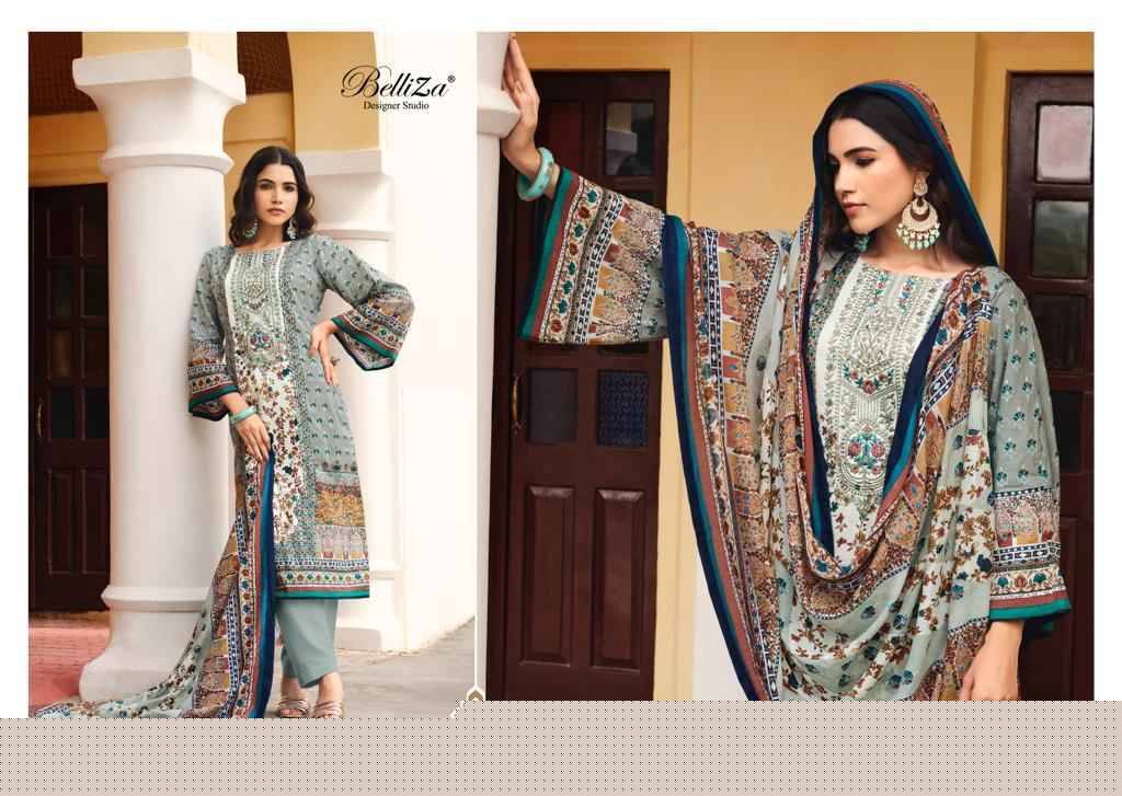 Naira Vol-21 By Belliza 846-001 To 846-008 Series Beautiful Festive Suits Colorful Stylish Fancy Casual Wear & Ethnic Wear Pure Cotton Digital Print Dresses At Wholesale Price