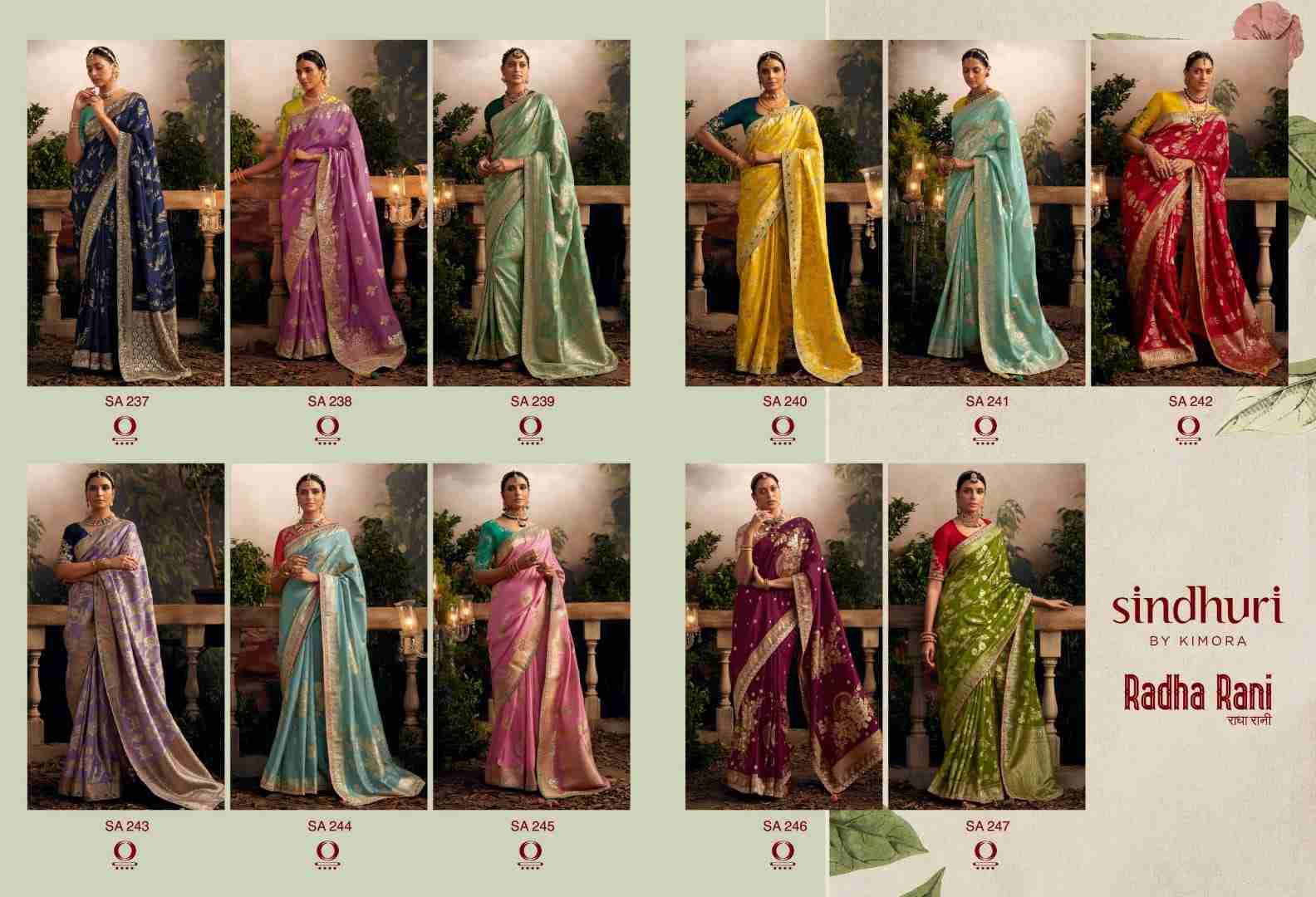 Radha Rani By Kimora Fashion 237 To 247 Series Indian Traditional Wear Collection Beautiful Stylish Fancy Colorful Party Wear & Occasional Wear Fancy Sarees At Wholesale Price