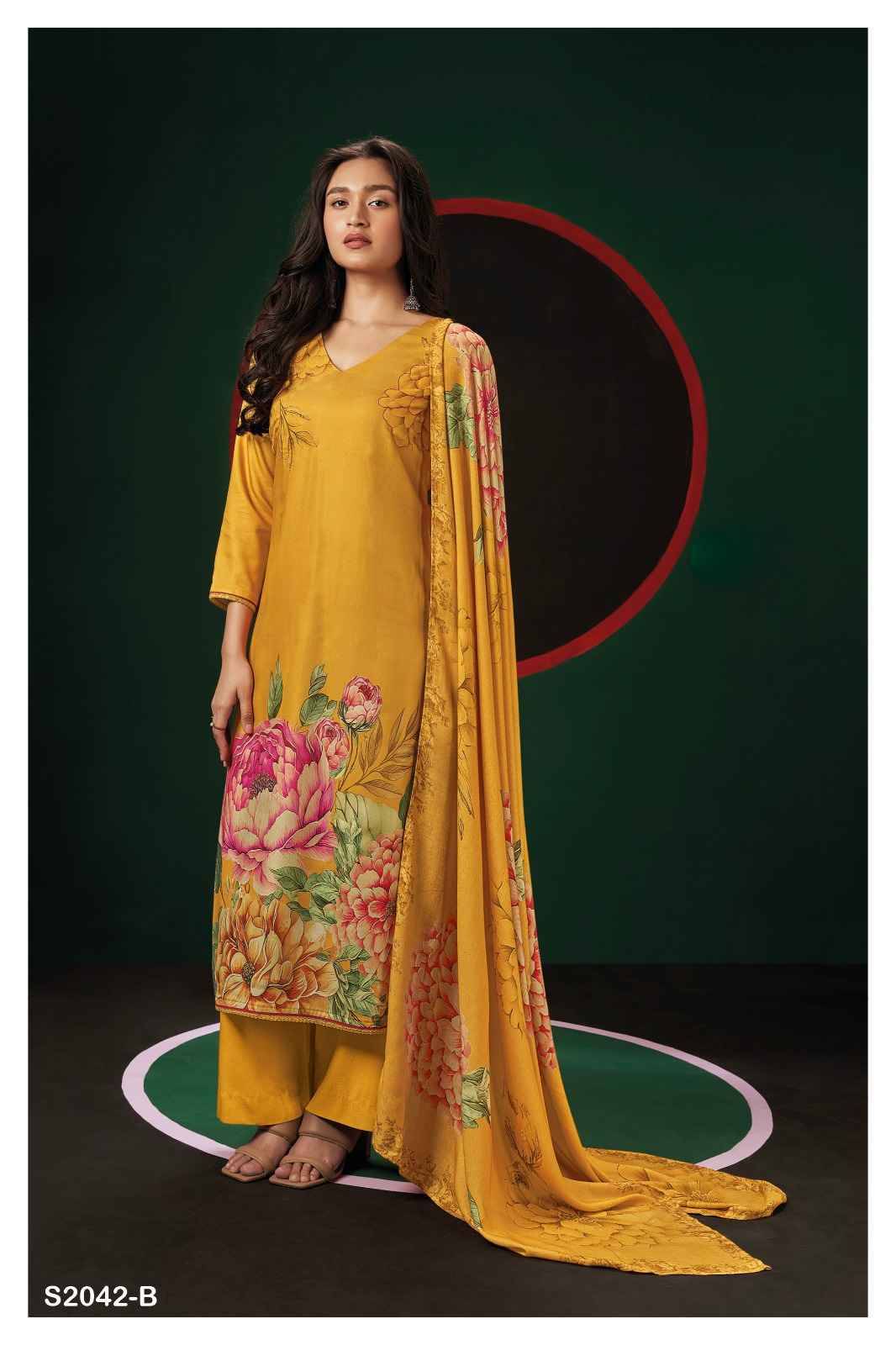 Matiyah-2042 By Ganga Fashion 2042-A To 2042-D Series Beautiful Festive Suits Colorful Stylish Fancy Casual Wear & Ethnic Wear Pure Pashmina Digital Print Dresses At Wholesale Price