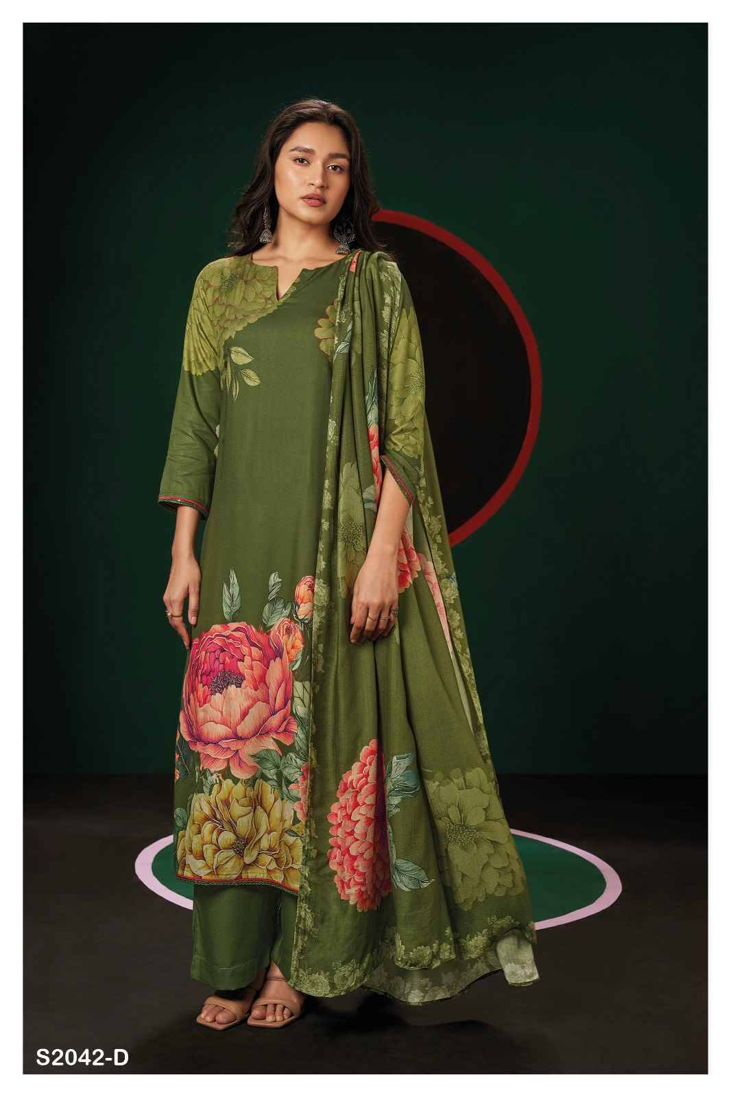 Matiyah-2042 By Ganga Fashion 2042-A To 2042-D Series Beautiful Festive Suits Colorful Stylish Fancy Casual Wear & Ethnic Wear Pure Pashmina Digital Print Dresses At Wholesale Price
