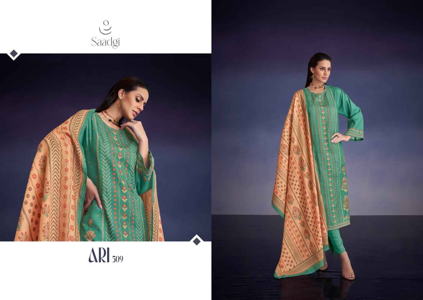 Ari By Saadgi Beautiful Stylish Festive Suits Fancy Colorful Casual Wear & Ethnic Wear & Ready To Wear Pashmina Digital Print With Work Dresses At Wholesale Price
