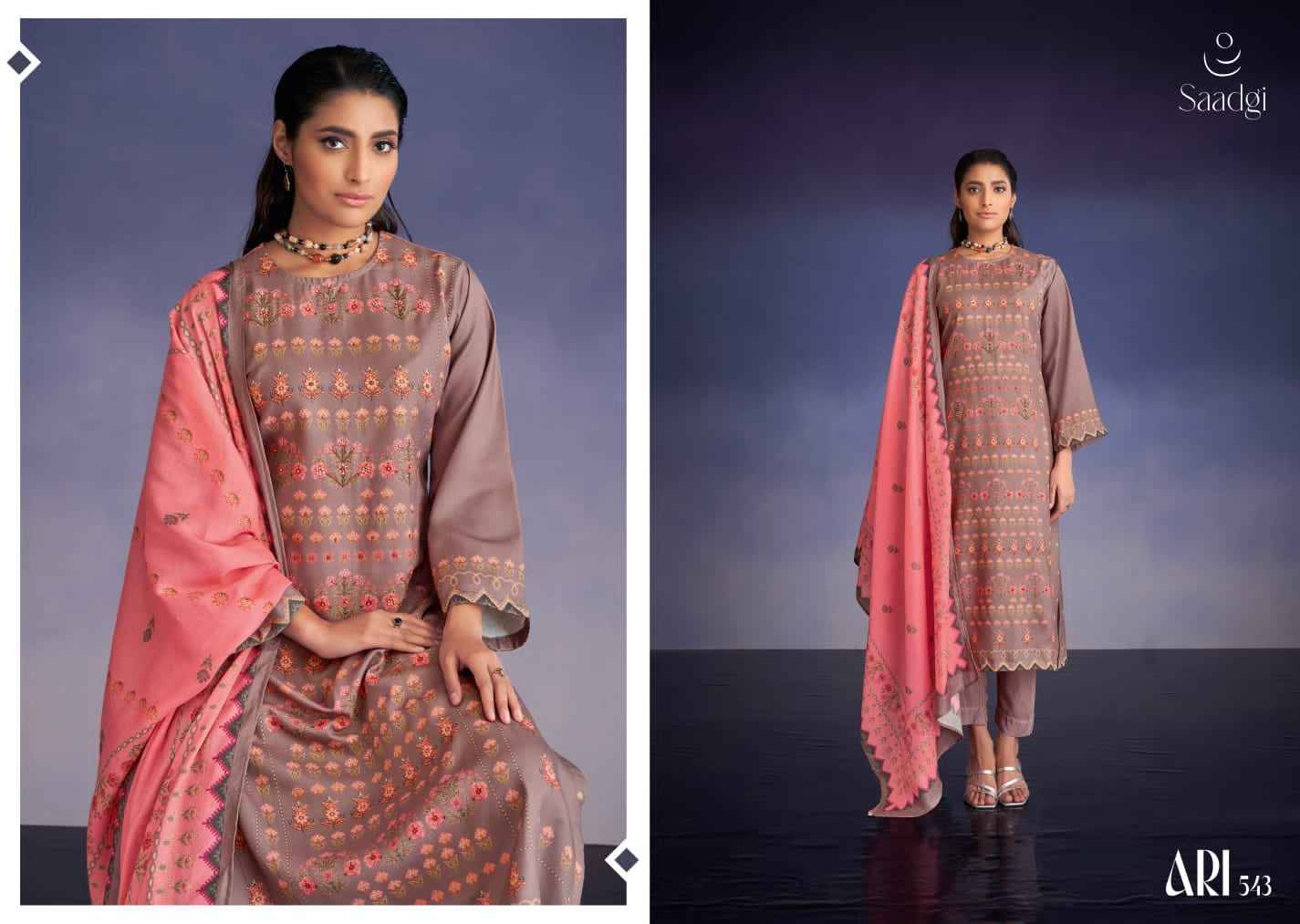 Ari By Saadgi Beautiful Stylish Festive Suits Fancy Colorful Casual Wear & Ethnic Wear & Ready To Wear Pashmina Digital Print With Work Dresses At Wholesale Price