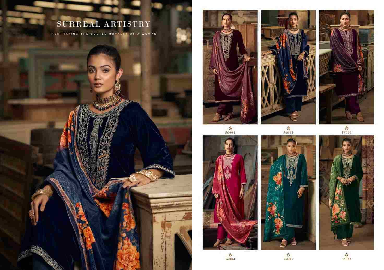 Gulnaz By Nishant Fashion 56001 To 56006 Series Beautiful Festive Suits Colorful Stylish Fancy Casual Wear & Ethnic Wear Pure Velvet Embroidered Dresses At Wholesale Price