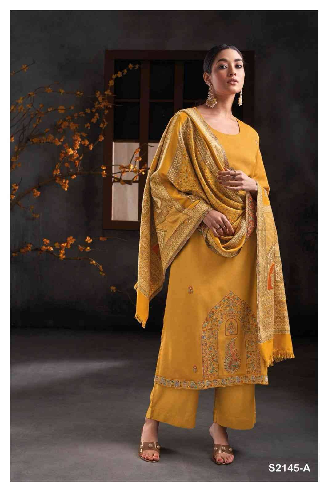 Hartley-2145 By Ganga Fashion 2145-A To 2145-B Series Beautiful Festive Suits Colorful Stylish Fancy Casual Wear & Ethnic Wear Pure Pashmina Embroidered Dresses At Wholesale Price