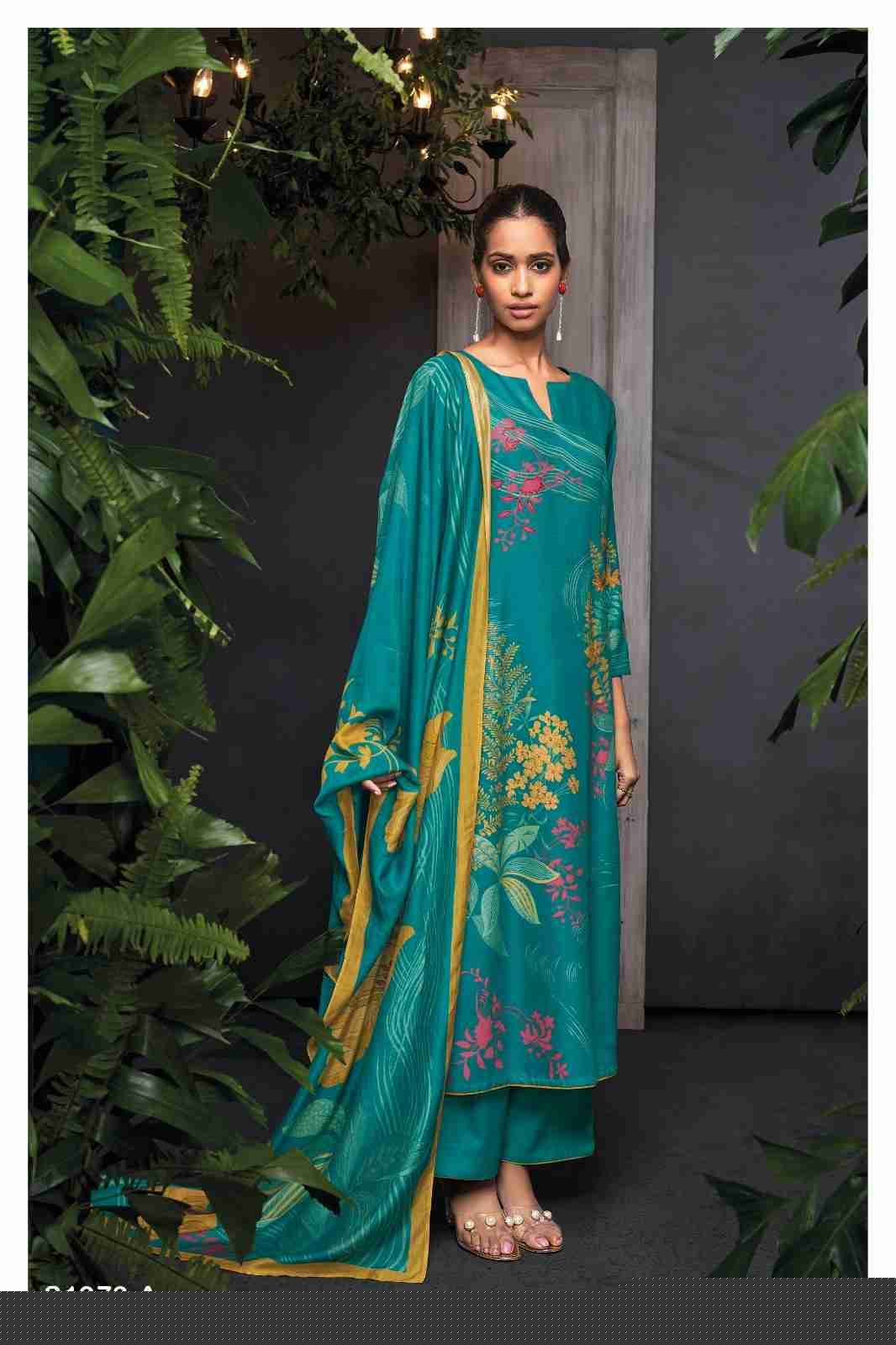 Teya-1973 By Ganga Fashion 1973-A To 1973-D Series Beautiful Festive Suits Colorful Stylish Fancy Casual Wear & Ethnic Wear Pure Pashmina Embroidered Dresses At Wholesale Price