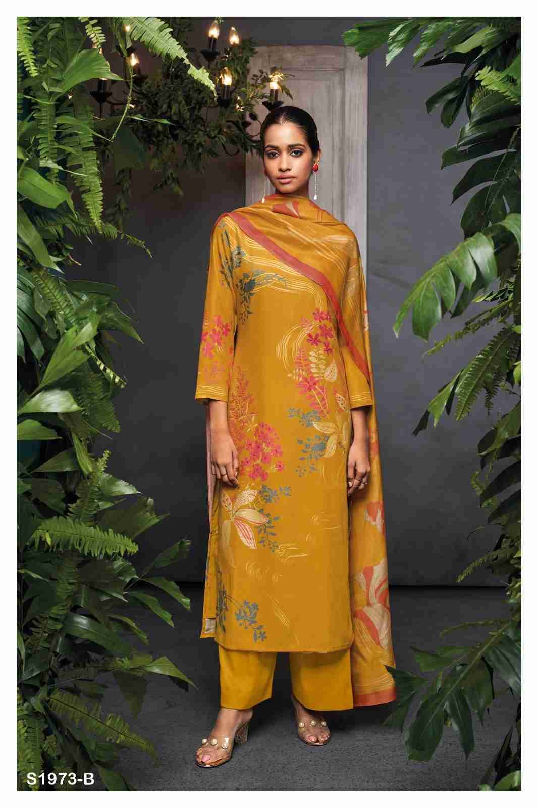 Teya-1973 By Ganga Fashion 1973-A To 1973-D Series Beautiful Festive Suits Colorful Stylish Fancy Casual Wear & Ethnic Wear Pure Pashmina Embroidered Dresses At Wholesale Price