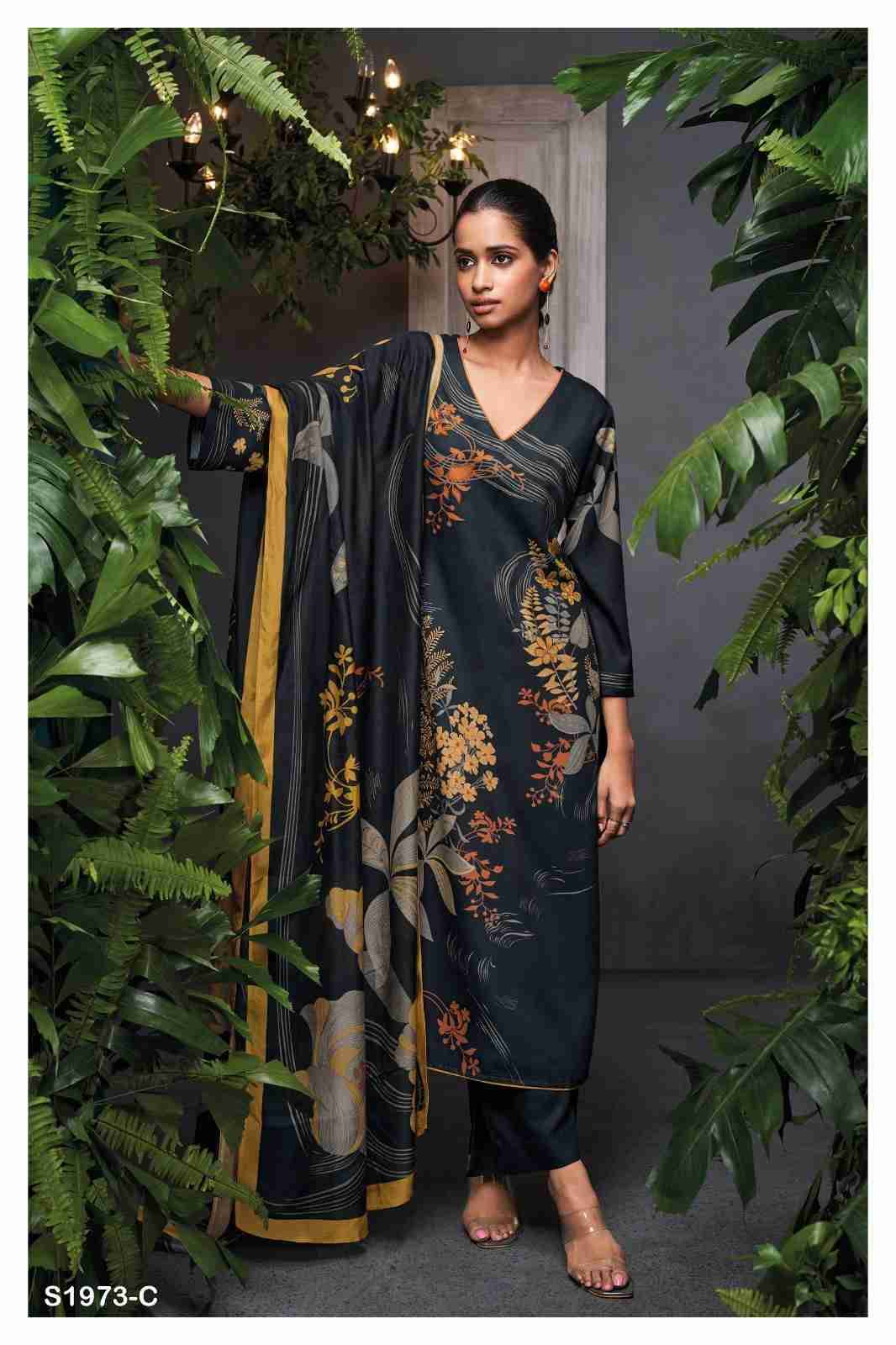 Teya-1973 By Ganga Fashion 1973-A To 1973-D Series Beautiful Festive Suits Colorful Stylish Fancy Casual Wear & Ethnic Wear Pure Pashmina Embroidered Dresses At Wholesale Price