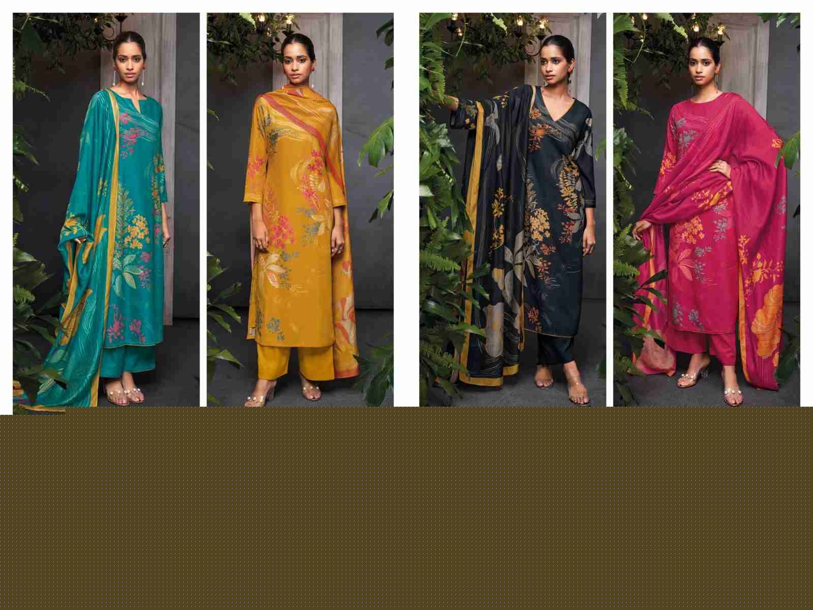 Teya-1973 By Ganga Fashion 1973-A To 1973-D Series Beautiful Festive Suits Colorful Stylish Fancy Casual Wear & Ethnic Wear Pure Pashmina Embroidered Dresses At Wholesale Price