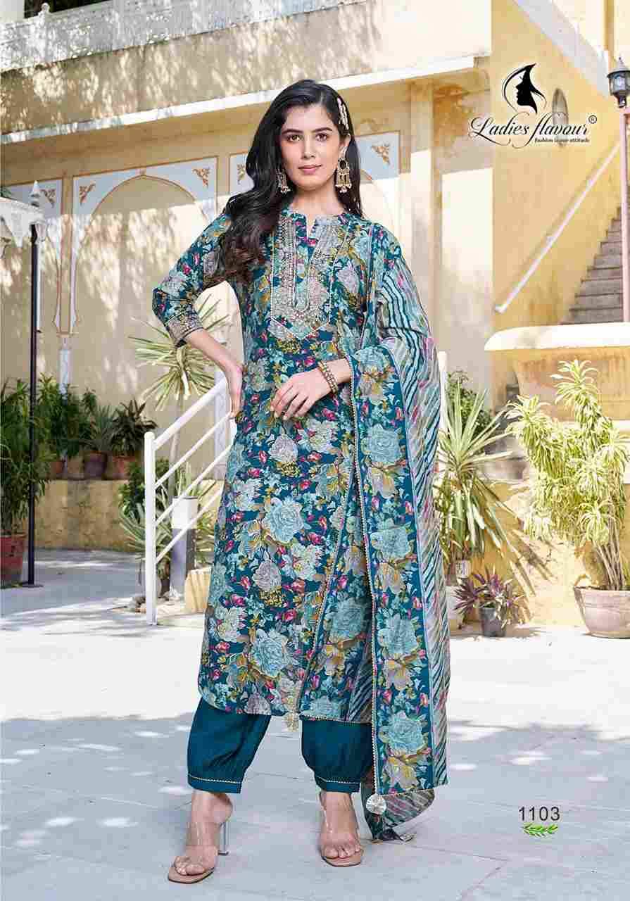 Saachi By Ladies Flavour 1101 To 1104 Series Beautiful Suits Colorful Stylish Fancy Casual Wear & Ethnic Wear Chanderi Print Dresses At Wholesale Price