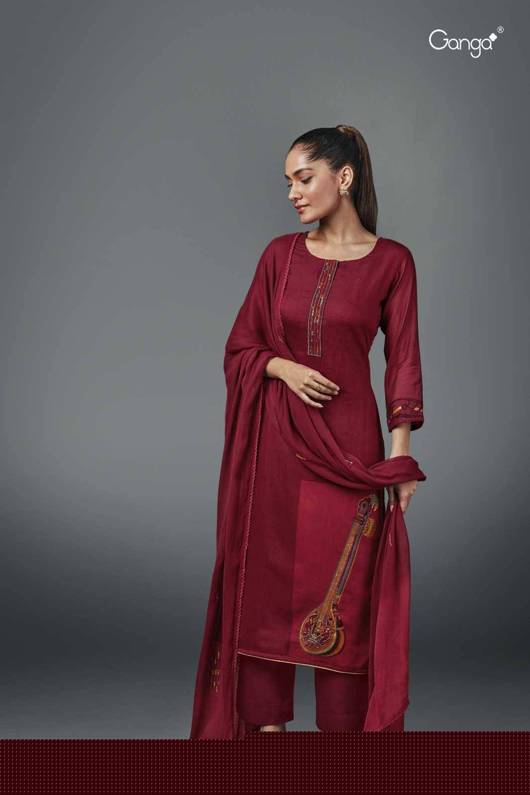 Neera-1526 By Ganga Fashion 1526-A To 1526-C Series Beautiful Festive Suits Colorful Stylish Fancy Casual Wear & Ethnic Wear Silk Jacquard Embroidered Dresses At Wholesale Price
