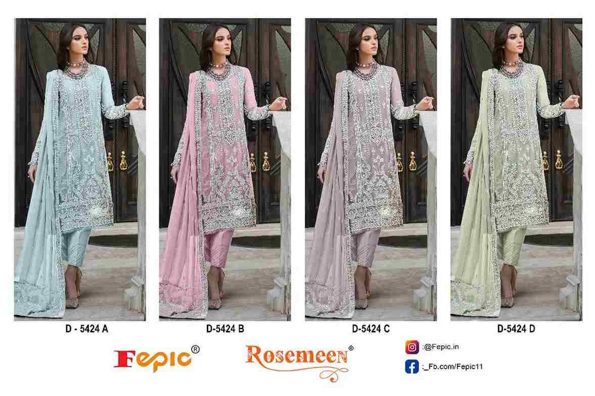 Fepic 5424 Colours By Fepic 5424-A To 5424-D Series Beautiful Stylish Pakistani Suits Fancy Colorful Casual Wear & Ethnic Wear & Ready To Wear Georgette Embroidery Dresses At Wholesale Price
