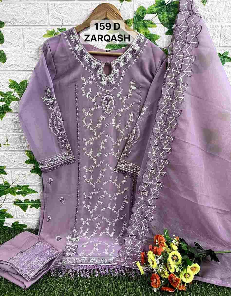 Zarqash Hit Design Z-159 Colours By Zarqash Z-159-A To Z-159-D Series Beautiful Pakistani Suits Colorful Stylish Fancy Casual Wear & Ethnic Wear Heavy Georgette Dresses At Wholesale Price