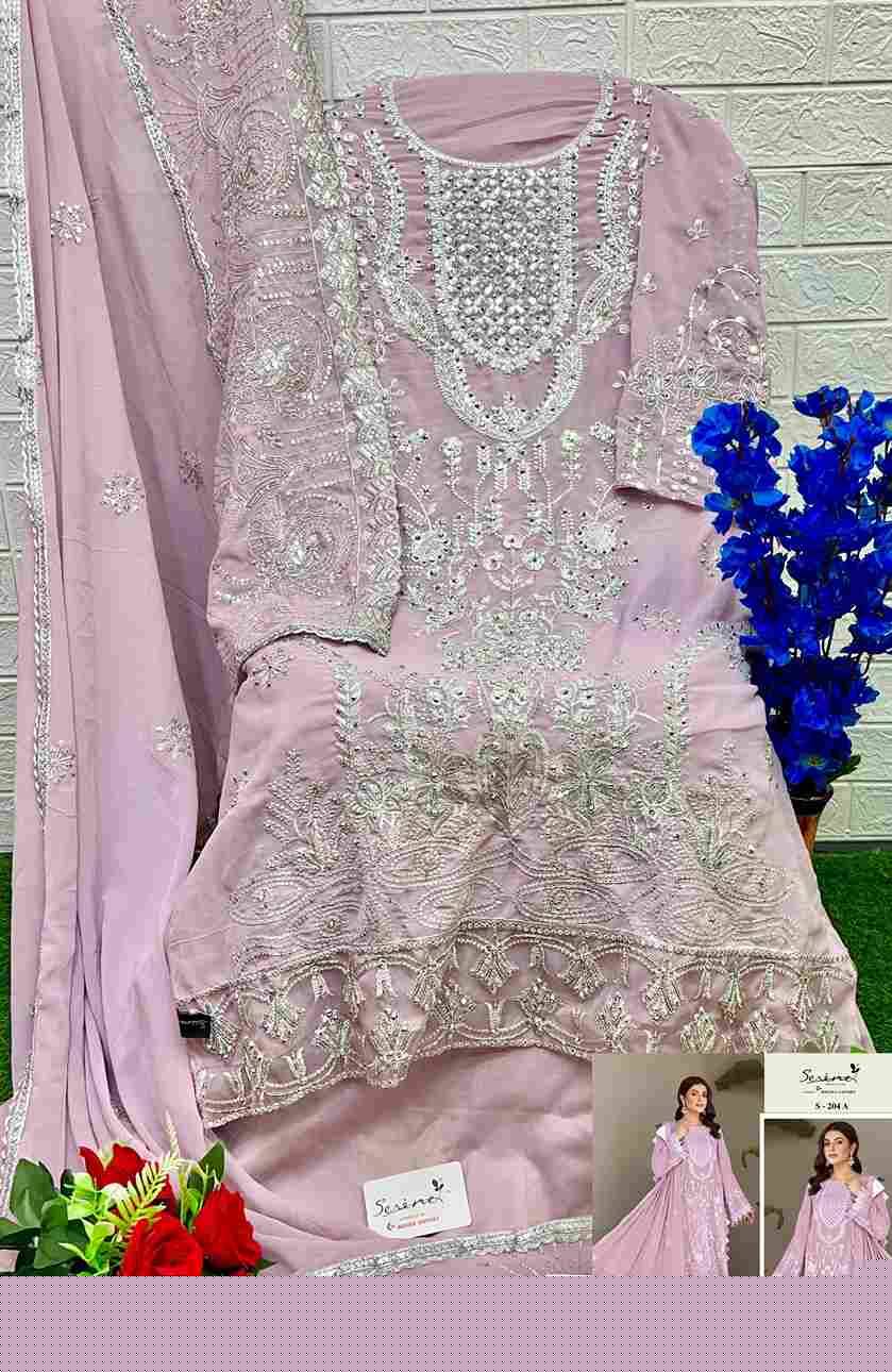 Serene Hit Design S-204 Colours By Serene S-204-A To S-204-D Series Designer Pakistani Suits Beautiful Fancy Colorful Stylish Party Wear & Occasional Wear Faux Georgette Embroidered Dresses At Wholesale Price
