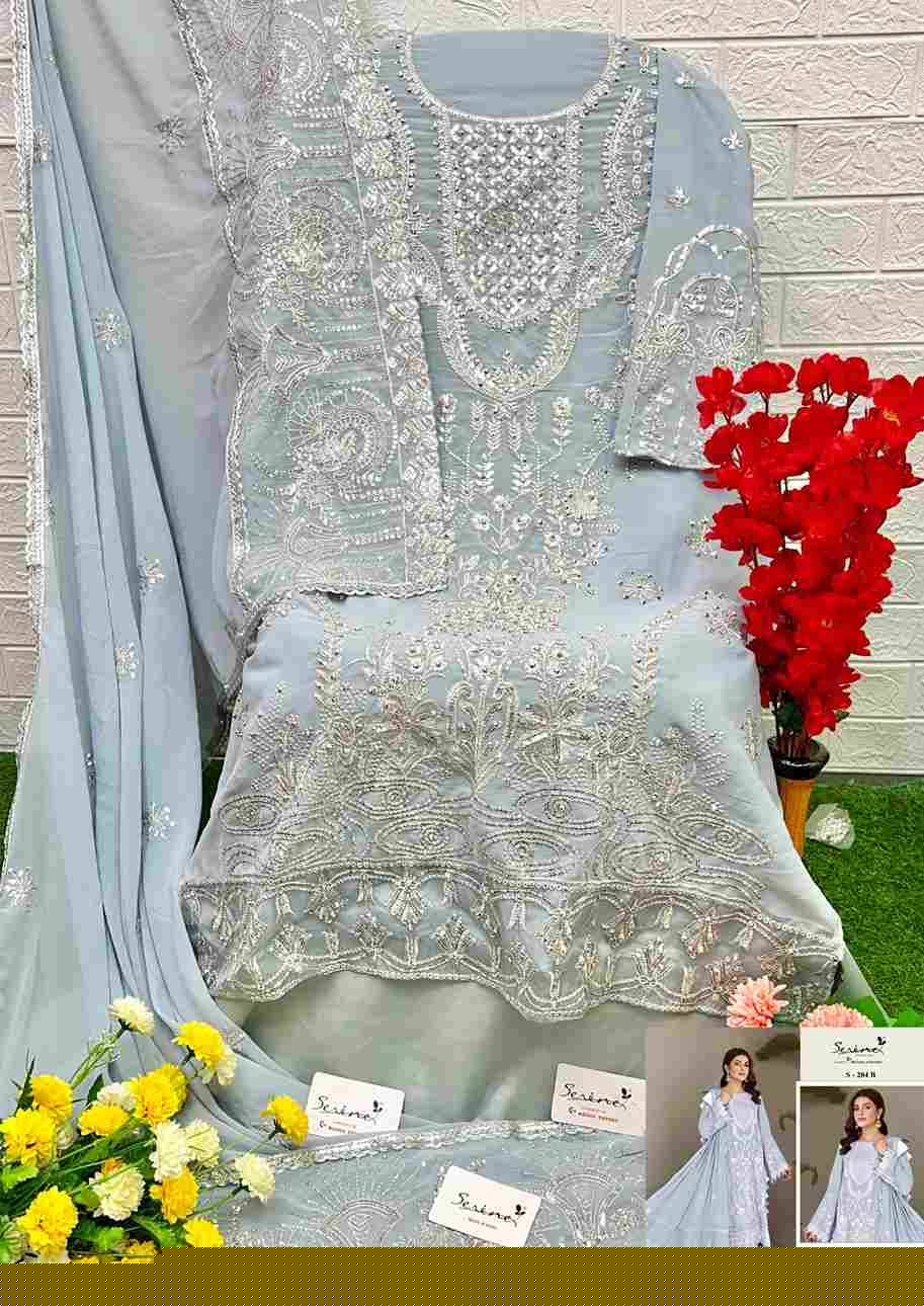 Serene Hit Design S-204 Colours By Serene S-204-A To S-204-D Series Designer Pakistani Suits Beautiful Fancy Colorful Stylish Party Wear & Occasional Wear Faux Georgette Embroidered Dresses At Wholesale Price
