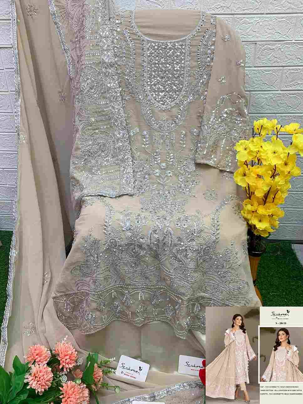 Serene Hit Design S-204 Colours By Serene S-204-A To S-204-D Series Designer Pakistani Suits Beautiful Fancy Colorful Stylish Party Wear & Occasional Wear Faux Georgette Embroidered Dresses At Wholesale Price