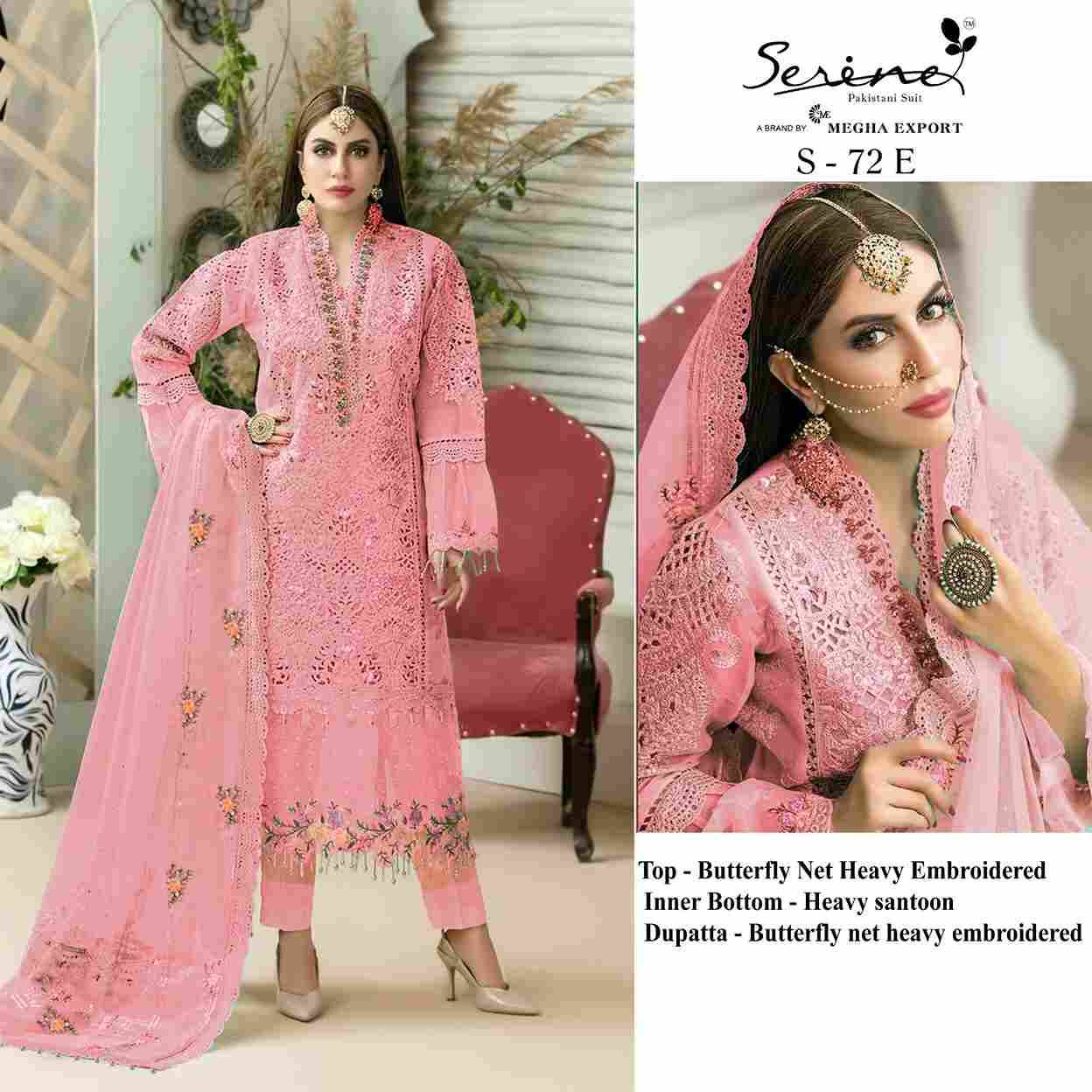 Serene Hit Design S-72 Colours Vol-2 By Serene S-72-E To S-72-H Series Designer Pakistani Suits Beautiful Fancy Colorful Stylish Party Wear & Occasional Wear Net Embroidered Dresses At Wholesale Price